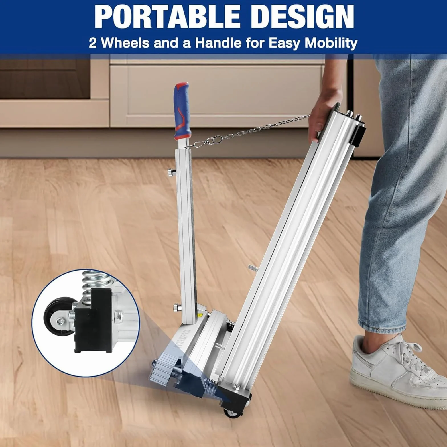 Maszyna do cięcia podłóg, przecinarka do laminatów do podłóg wielowarstwowych, szerokość cięcia 340 mm, rozmiar panelu 550 mm x 500 mm, idealna do podłóg parkietowych i gumowych