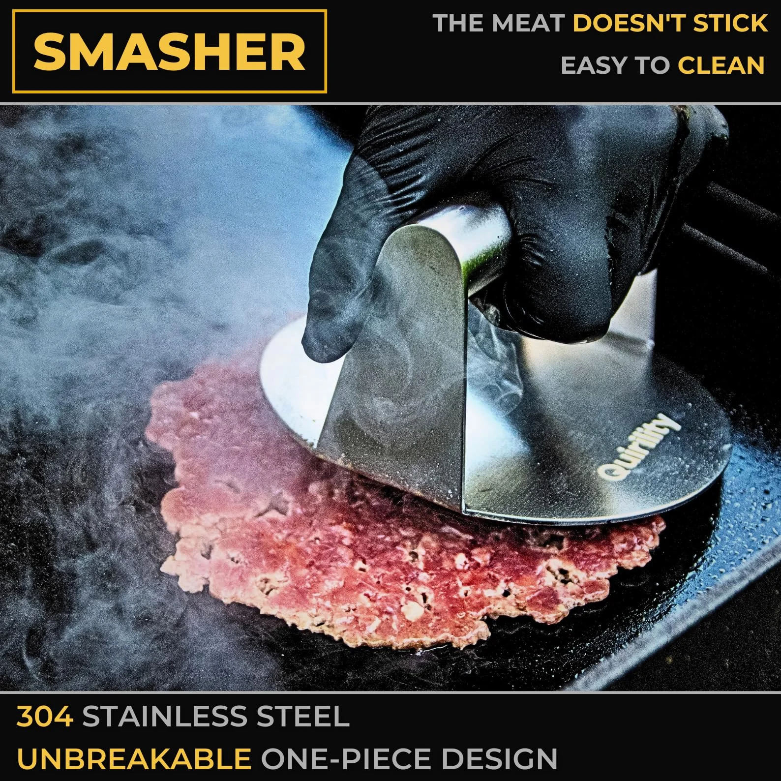 Smash Burger Zestaw Tłuczek Do Hamburgera Ze Stali Nierdzewnej 4 Sztuki