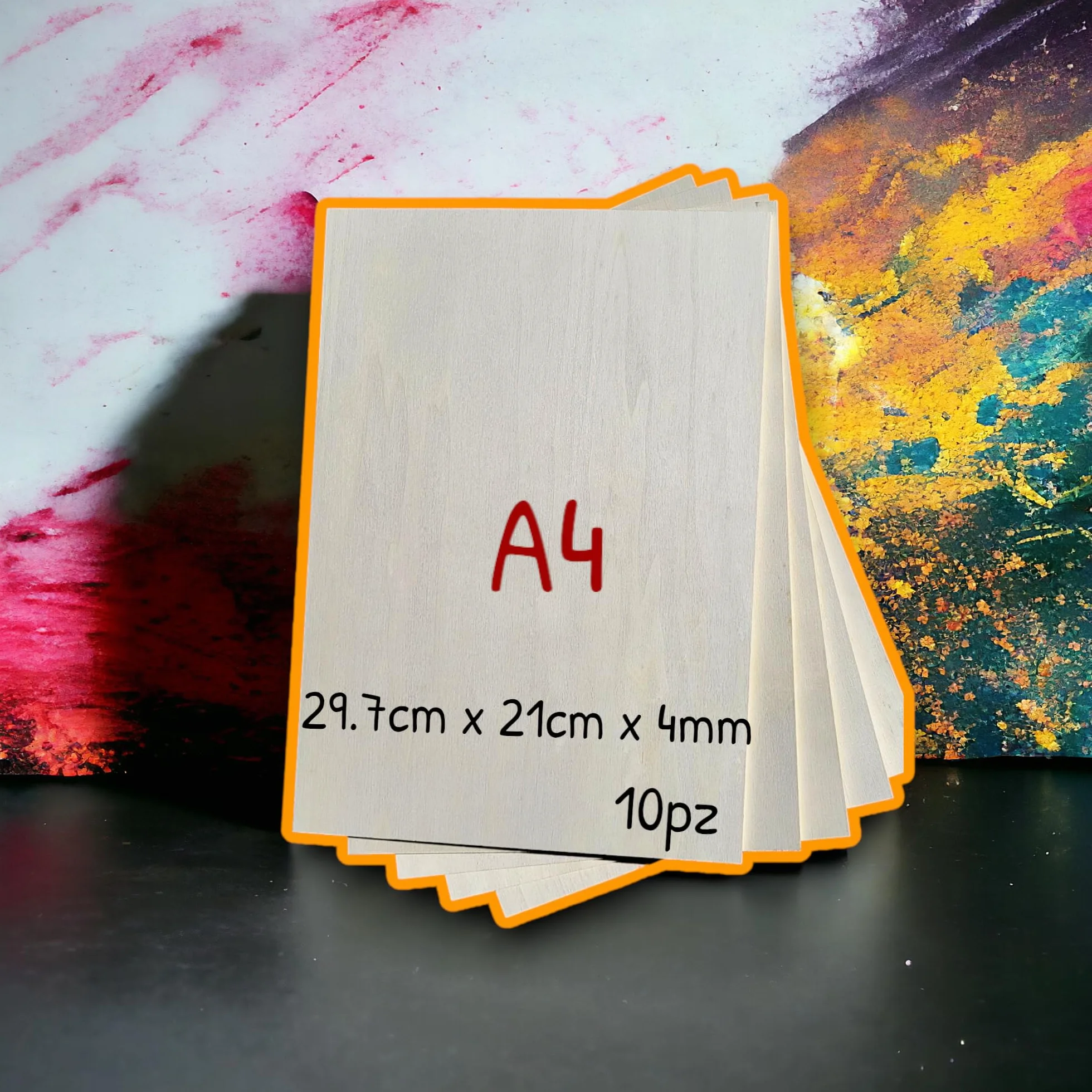 Wood Lab 10 sztuk sklejki topoli 4 mm (±0,5 mm) 29,7 x 21 cm A4, surowe tablice, do majsterkowania, pirografii, CNC, lasera, grawerowania