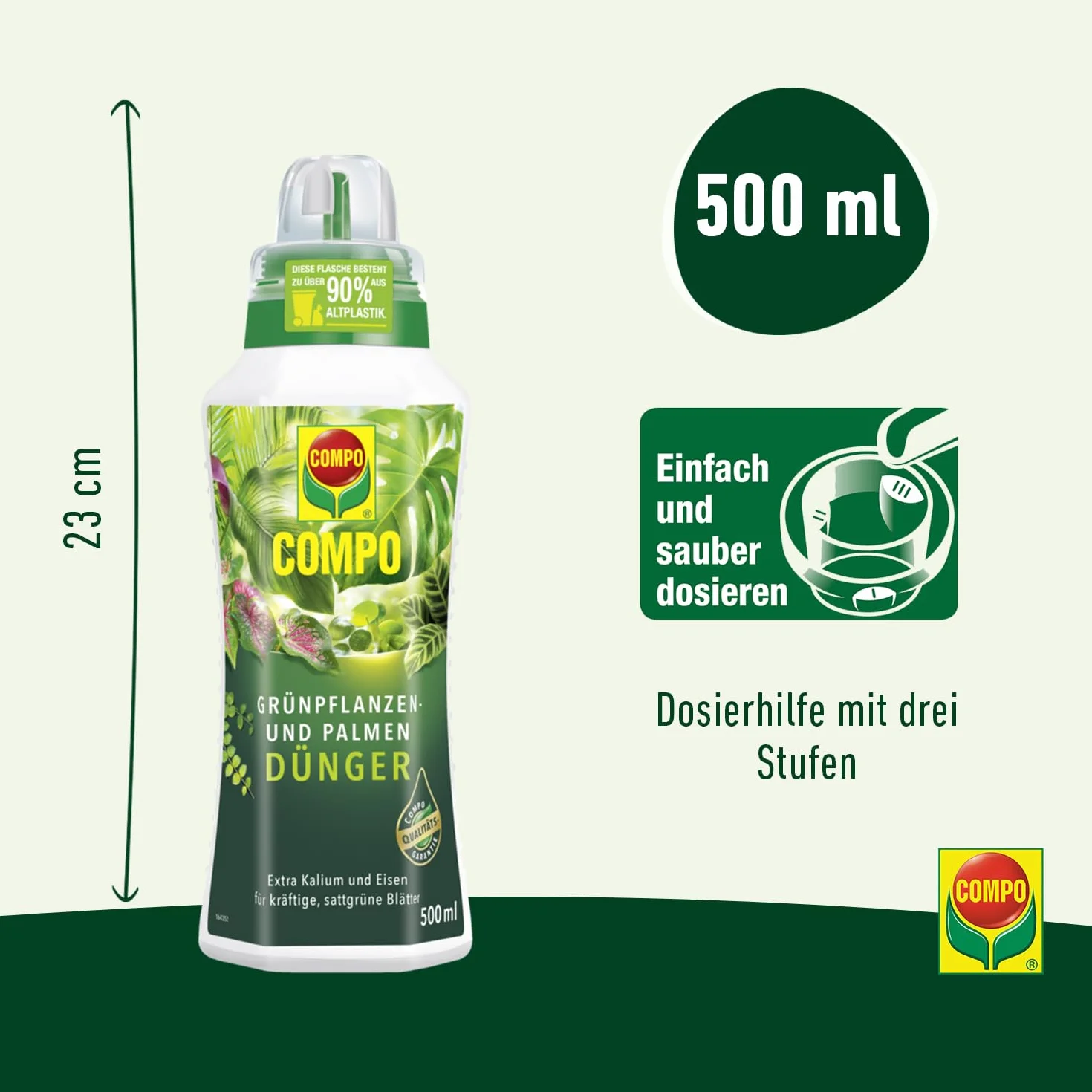 Compo Nawóz do roślin zielonych i palmowych 500 ml z potasem i żelazem