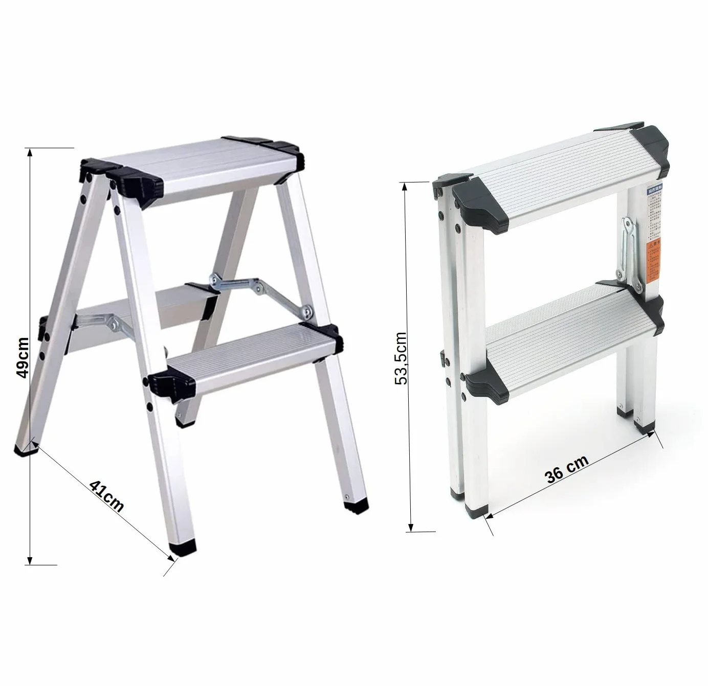 TREPPE Aluminiowa składana drabina dwustronna nożycowa 2 stopnie
