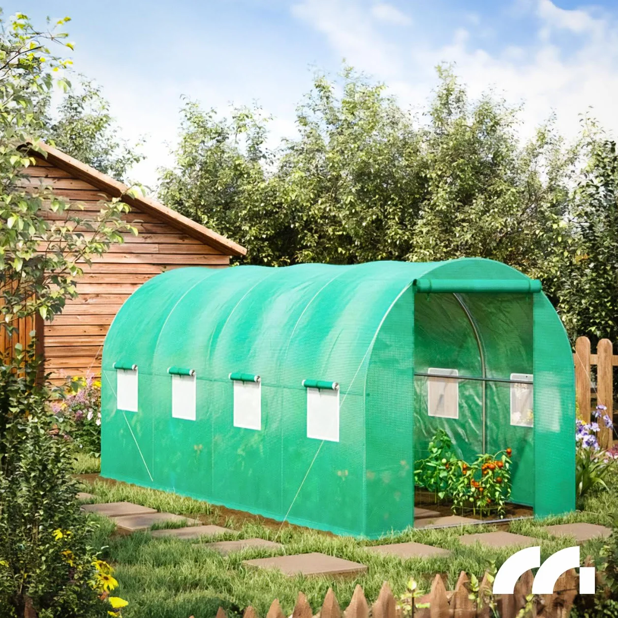 MalTec Szklarnia foliowa osłona do tunelu ogrodowego 10 m2 zielona 2,5 x 4 x 2 m 140 g/m2