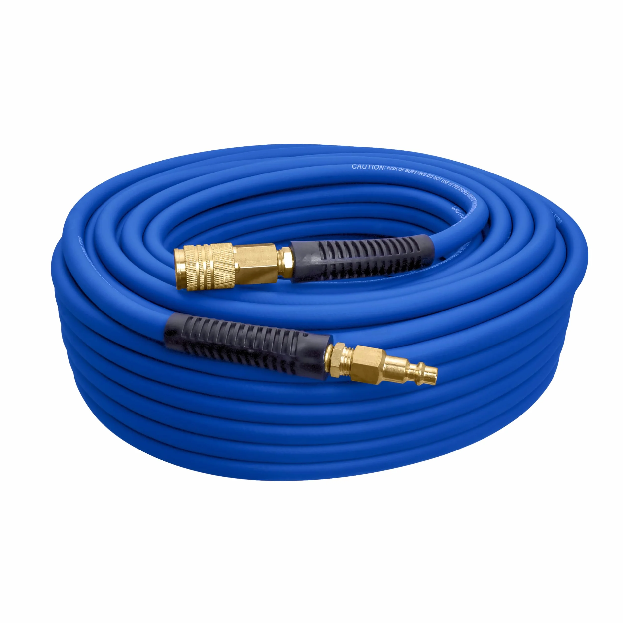 Estwing E1450PVCR 6,35 mm x 15,25 m, PCW/gumowy hybrydowy wąż powietrzny z mosiądzu ze złączką przemysłową 6,35 mm NPT i uniwersalną szybkozłączką