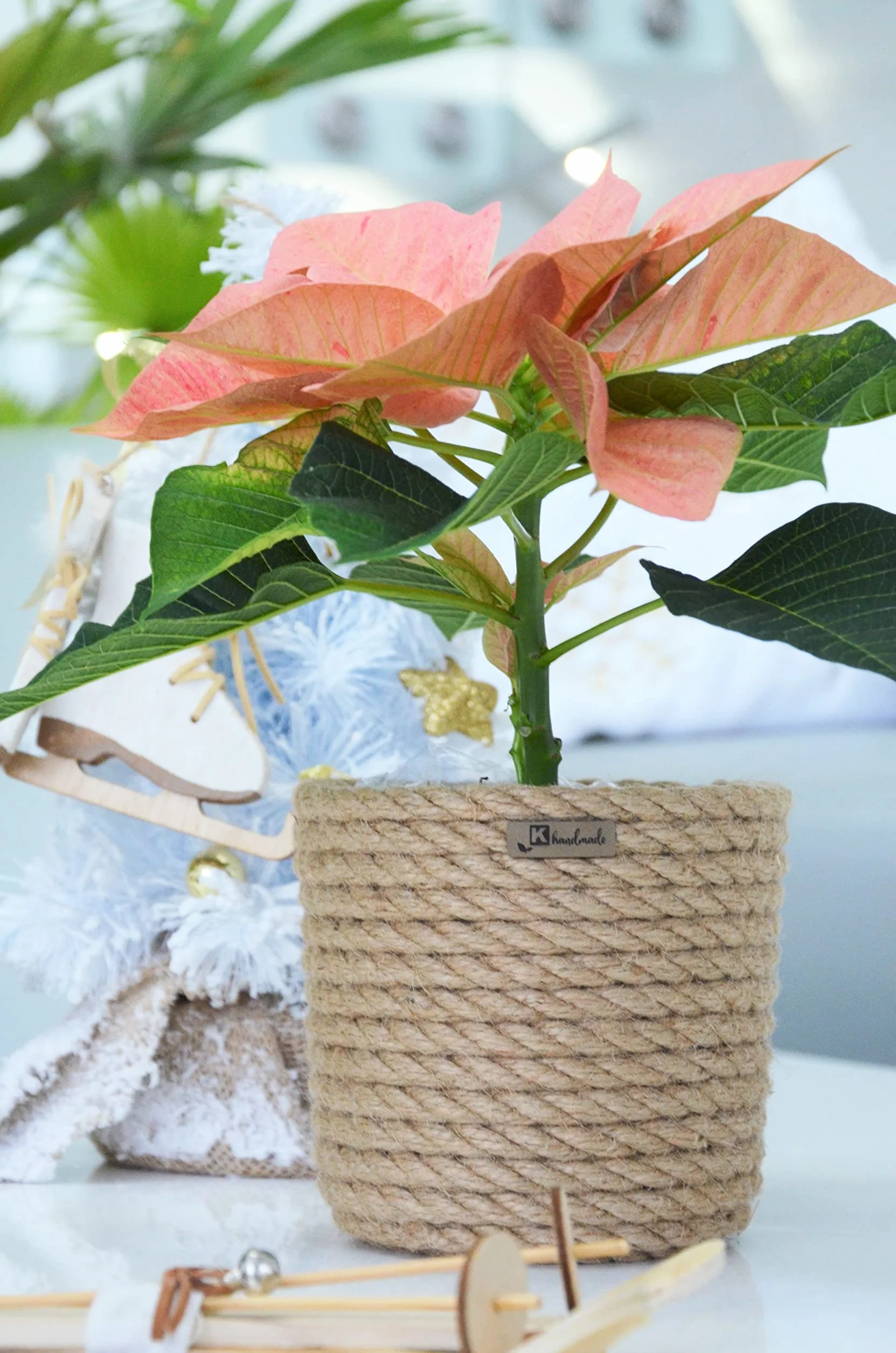 Osłonka 28 Styl BOHO Eko Natural pleciony sznurek jutowy koszyk z trawy JUTA Etno