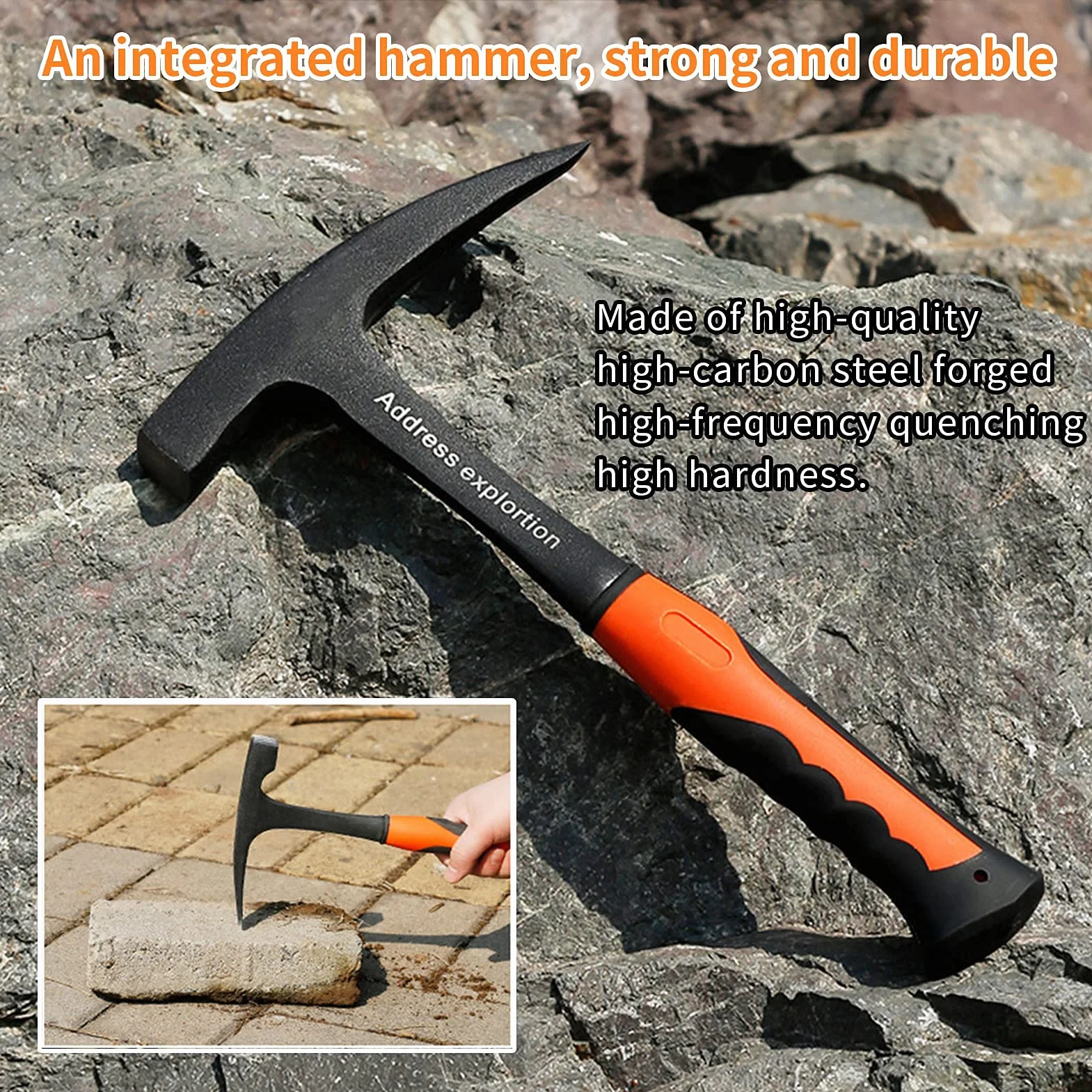 Geologiczny m?otek eksploracyjny - profesjonalny spiczasty m?otek geologiczny wielofunkcyjne narz?dzia r?czne do u?ytku na zewn?trz geologia narz?dzie do eksploracji minera?ów