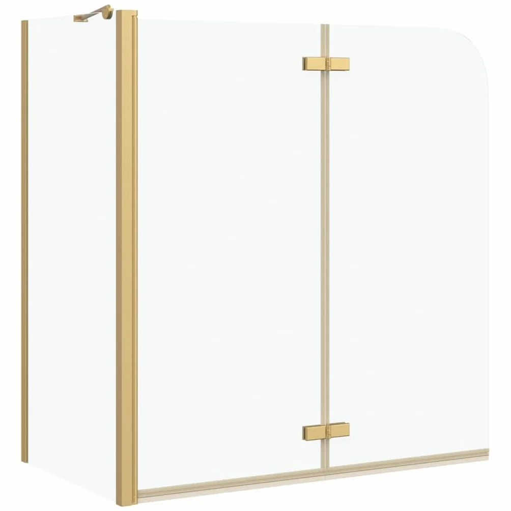 Nowoczesna kabina prysznicowa wanna 120 x 68 x 130 cm ze szkła bezpiecznego z aluminiową ramą, regulowana w zakresie 61,5-67 cm, kolor złoty