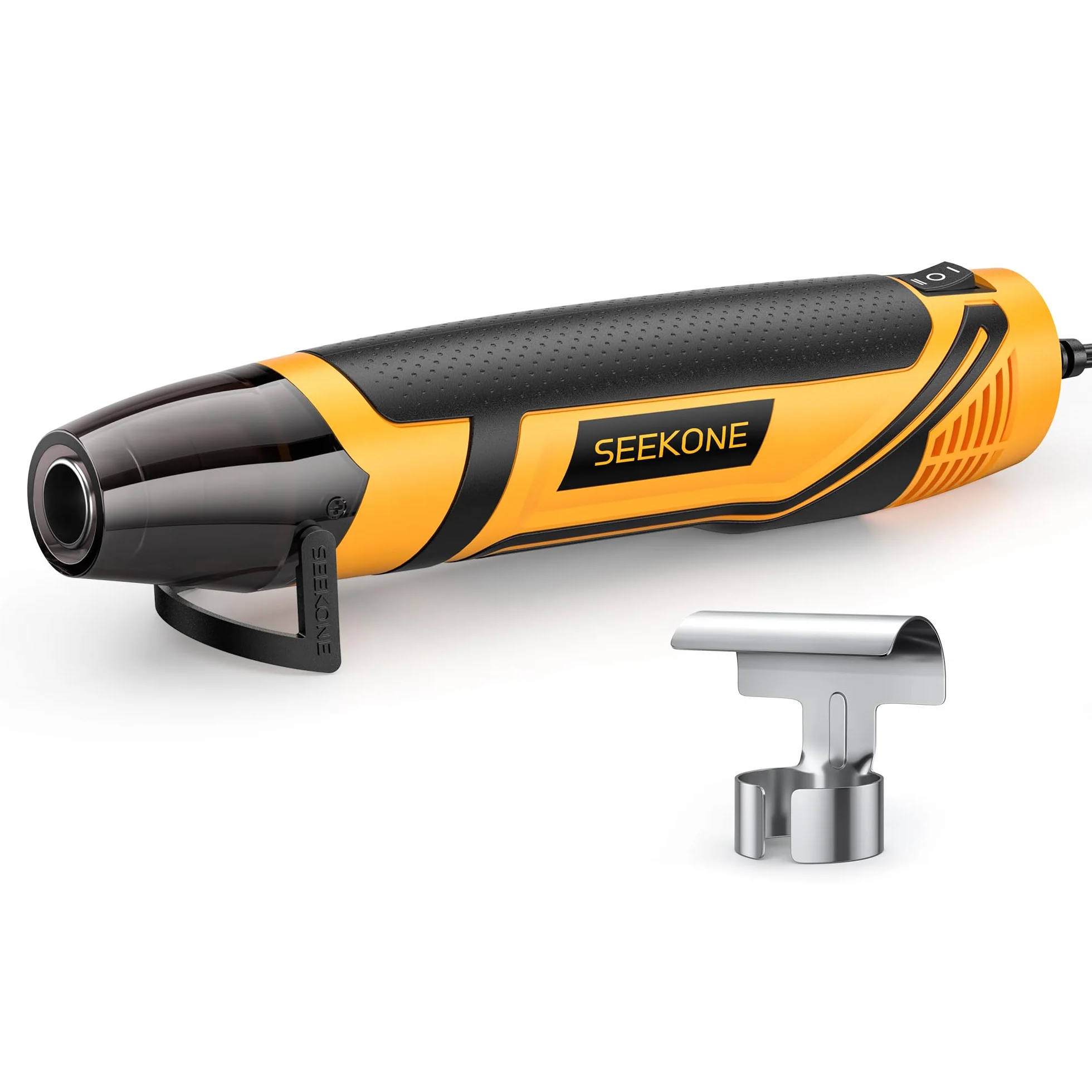 SEEKONE Mini Opalarka 2 Temperatury 260℃/450℃, 350W Ręczna Opalarka z Dyszą Odbłyśnikową i Kablem o Długości 1,5 m Przenośny Wielofunkcyjny do Wytłaczania Rzemieślniczego, Owijania Termokurczliwego