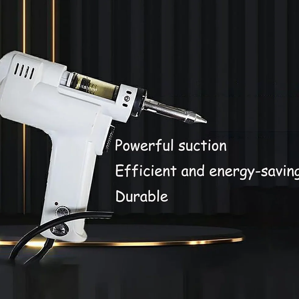 Elektryczny pistolet do rozlutowywania 100 W, przenośne narzędzie do rozlutowywania próżniowego z podwójną pompą powietrzną, ergonomicznym uchwytem i regulowaną temperaturą, dla początkujących