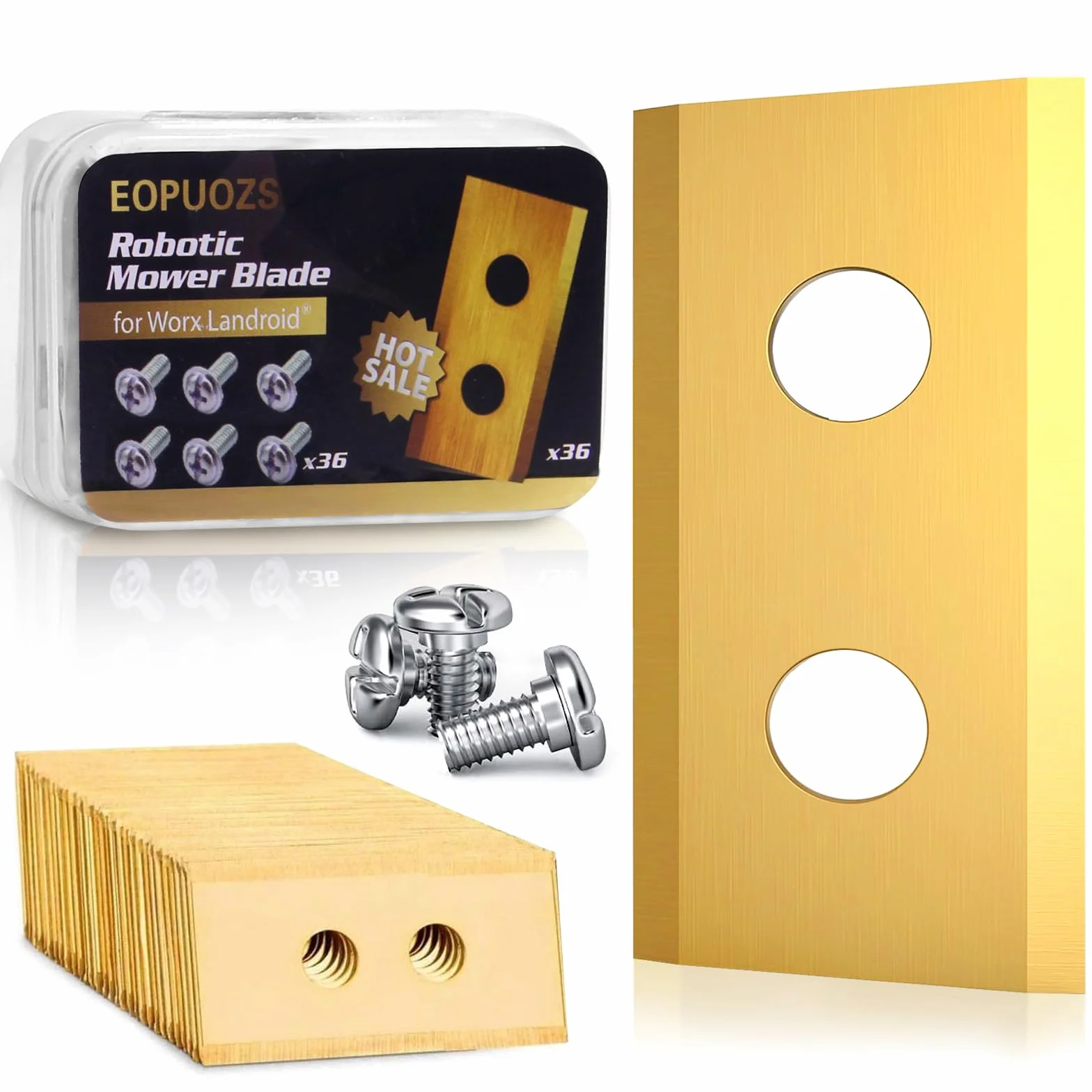36PCS ostrza do robota koszącego Worx Landroid ostrza tytanowe ostrza zamienne, do robota koszącego ostrza zamienne części zamienne akcesoria