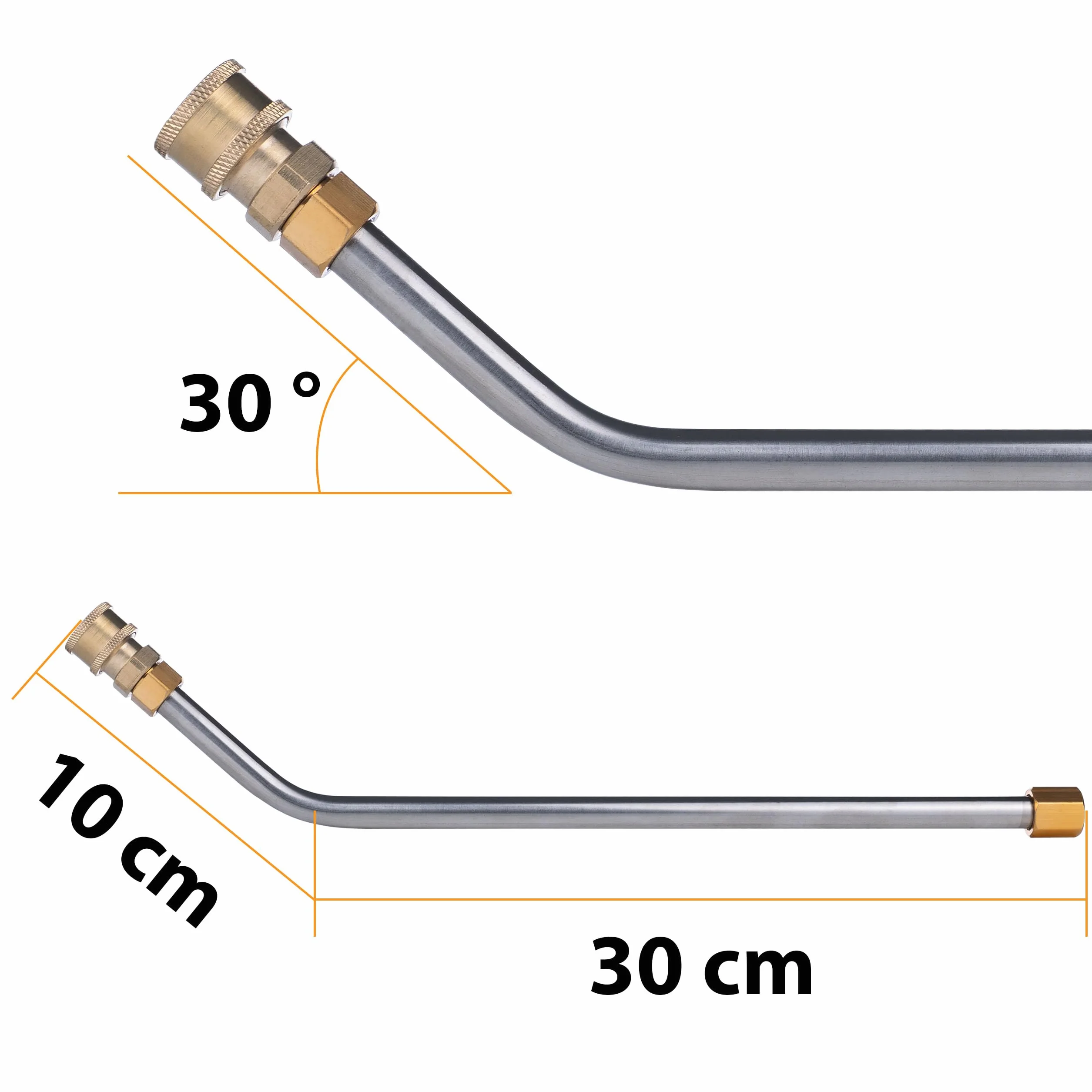 Zestaw 7 sztuk + 5 dysz 1/4" - 250 barów, 2,6 m, wygięta lanca 30° | zamiennik do myjki wysokociśnieniowej Kärcher K2–K7 | profesjonalne akcesoria do prania