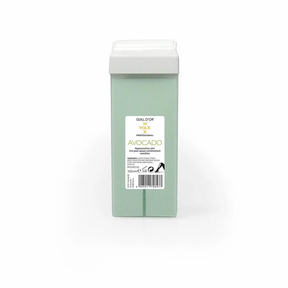 Zestaw 3 wkładów woskowych Avocado marki Guill WaxWax 100 ml, profesjonalna jakość, do depilacji nóg, pach, ciała, łatwe w użyciu, do skóry nadwrażliwej, wszystkich rodzajów włosów.