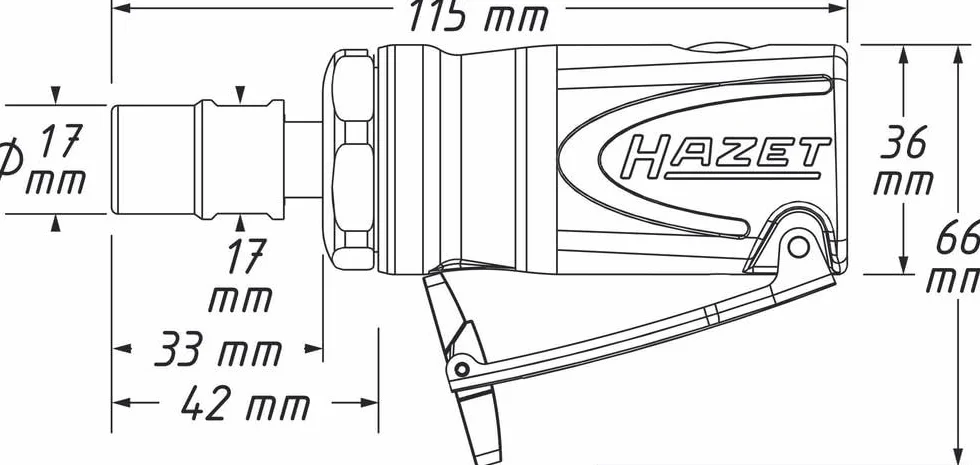 HAZET 9032M-1 mini szlifierka, prosta