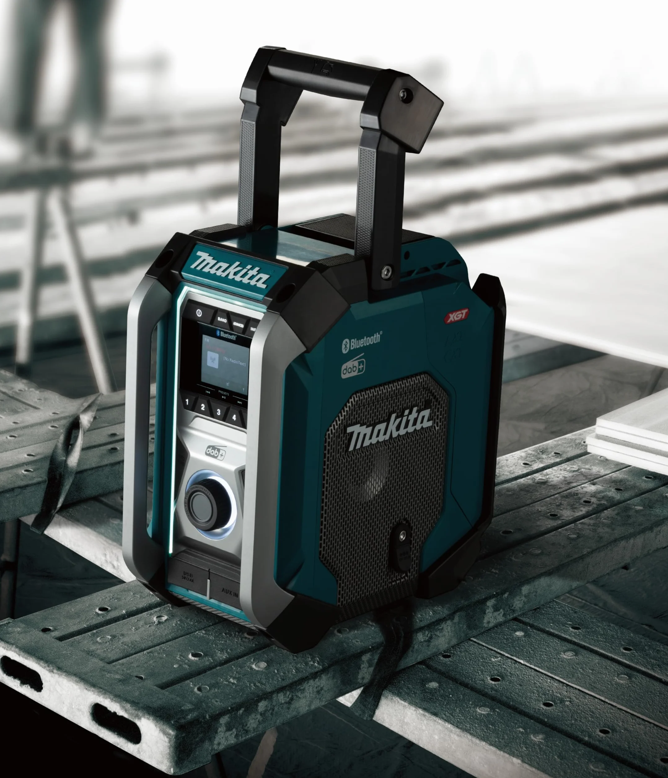 Makita MR007GZ akumulatorowe radio budowlane 18 V-40 V maks. (bez akumulatora, bez ładowarki), petrol