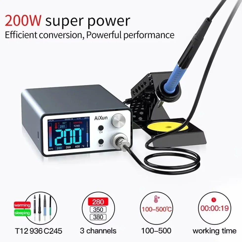 T3A 200W szybka stacja lutownicza z regulacją temperatury z uchwytem T12