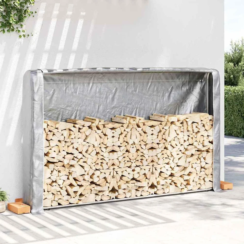 Stojak na drewno opałowe z drutem stalowym 250x25x150 cm stal