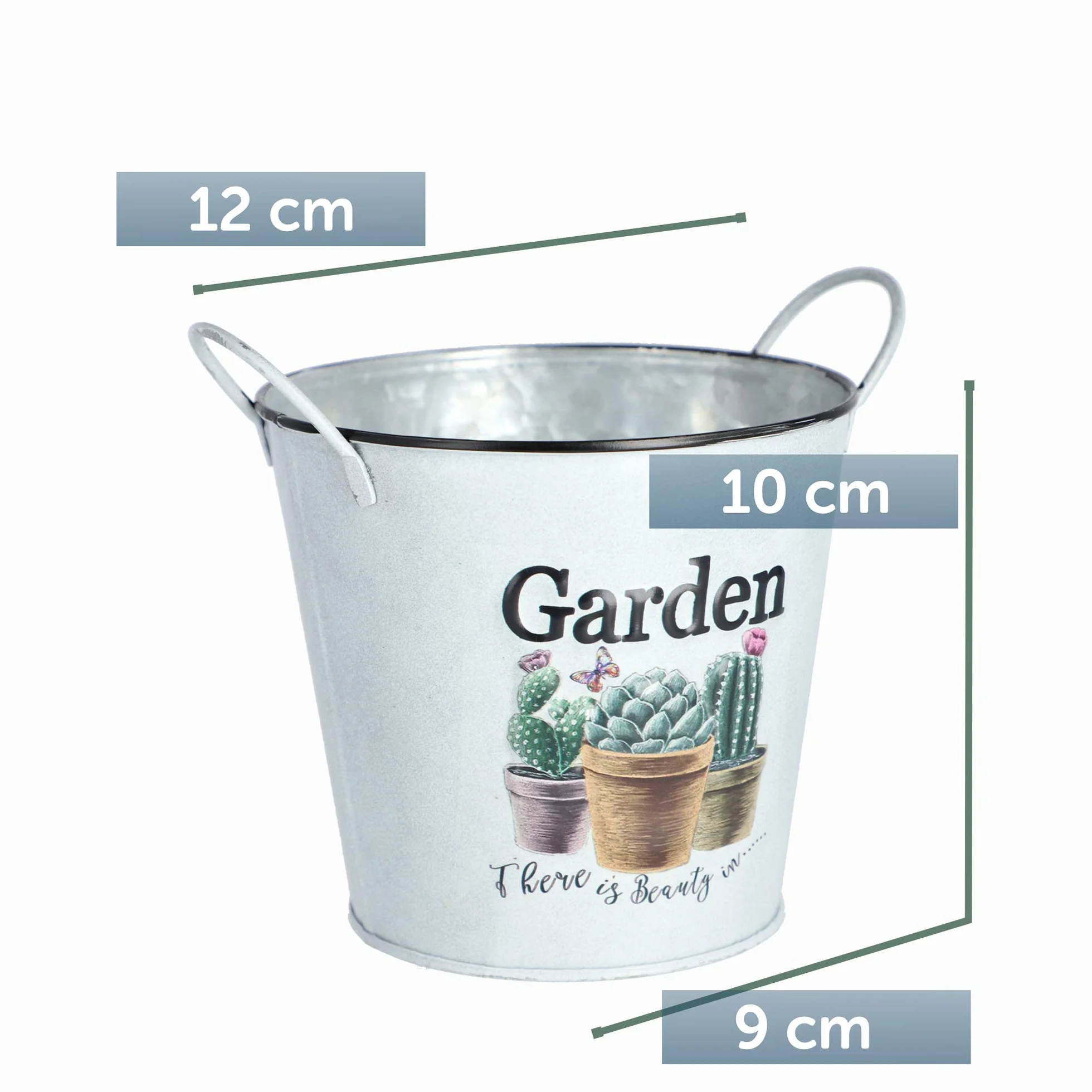 KADAX Metalowa doniczka retro Ø 12 cm z uchwytami na storczyki