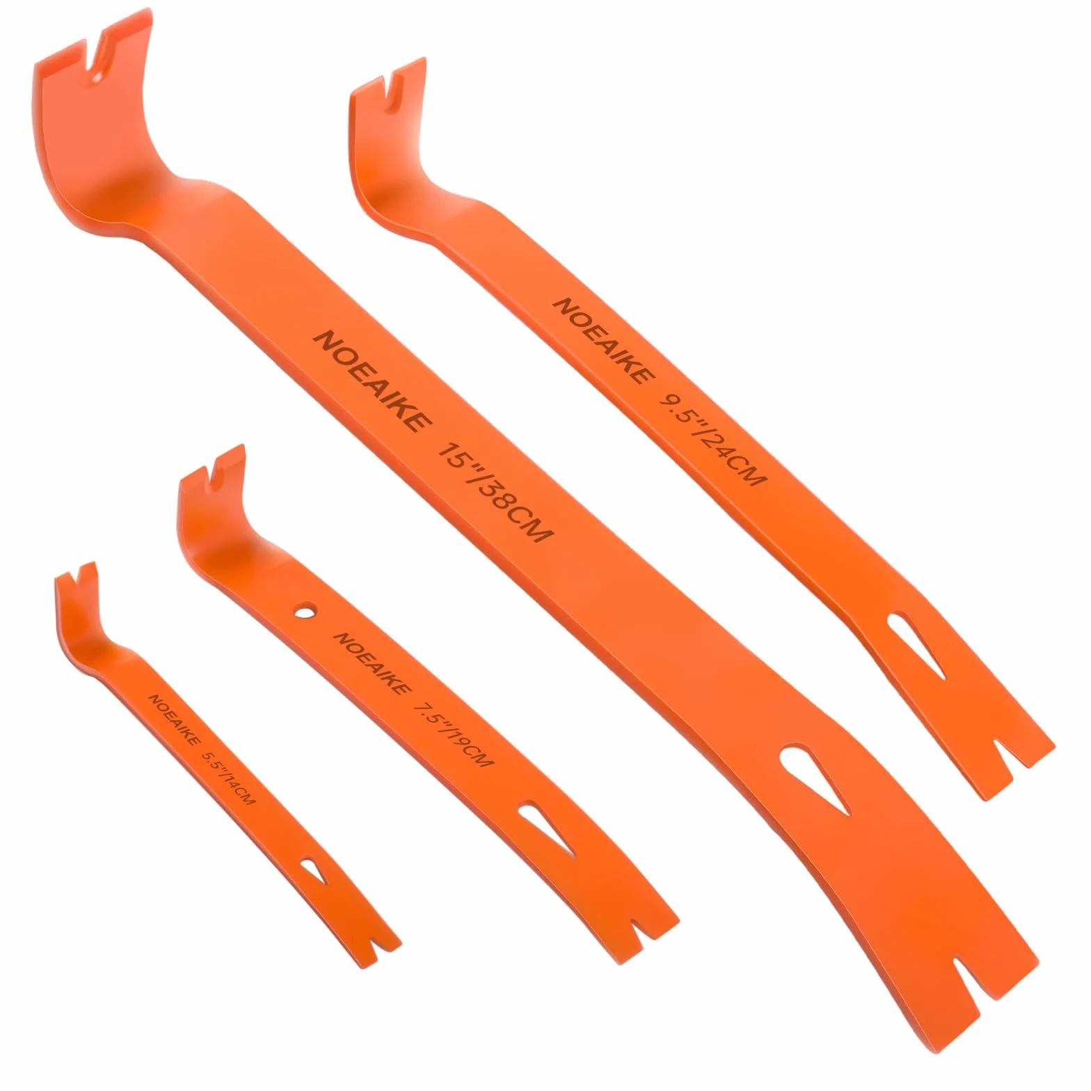 Zestaw 4 płaskich prętów do podważania 14 cm / 19,1 cm / 24,1 cm / 38 cm łom z uchwytem do gwoździ, narzędzie do majsterkowania i obróbki drewna