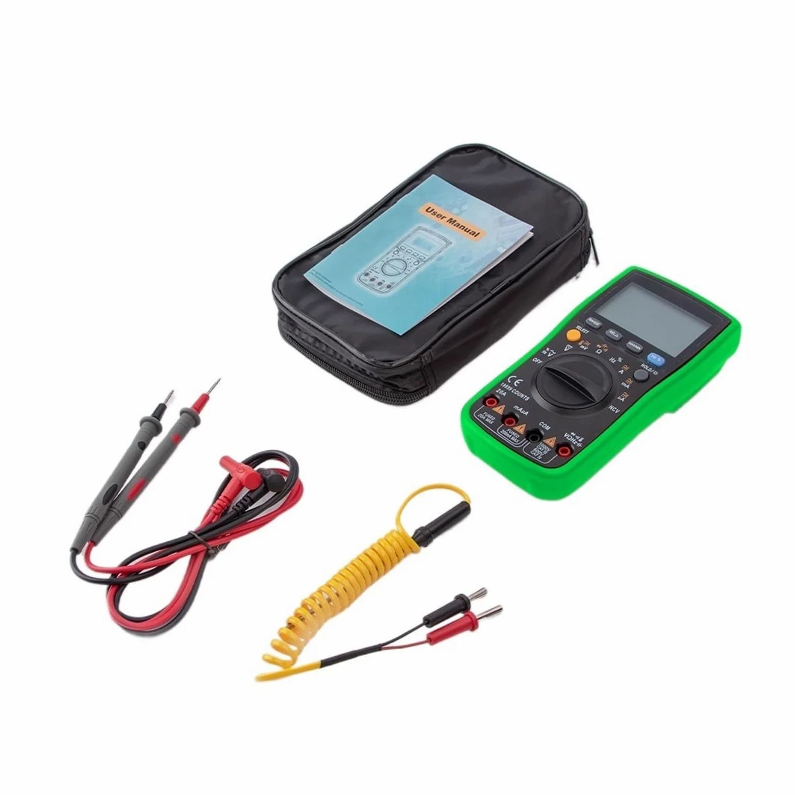 Multimetr Cyfrowy 19999 Zlicza Multimetry True Rms Tester Próbnik Elektroniczny Voltimetro Profesional Miernik Pojemności Dokładny Pomiar(Green)