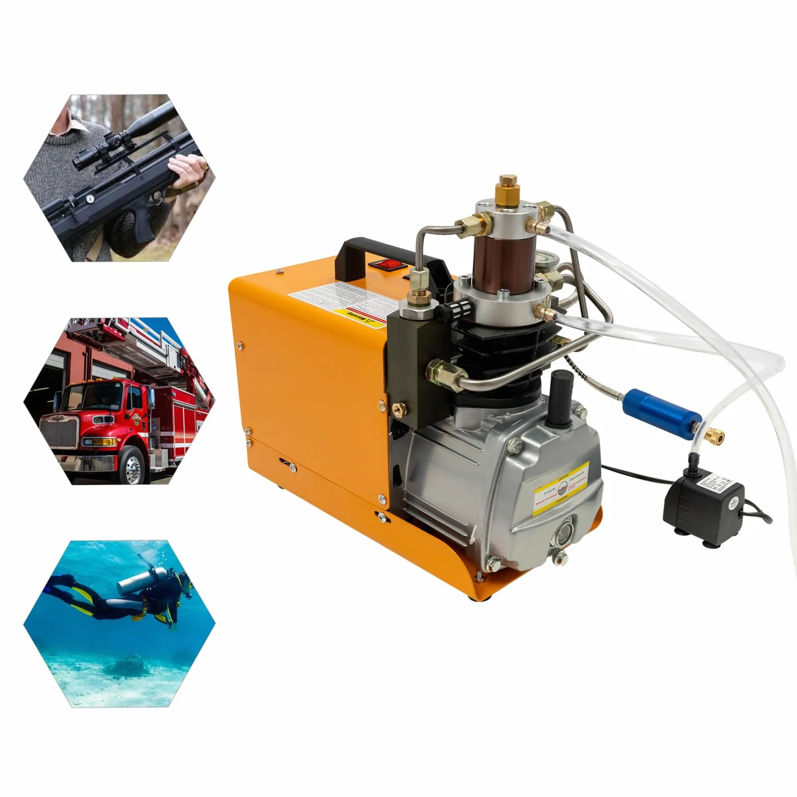 Sprężarka wysokociśnieniowa 1800 W | przenośna wysokociśnieniowa pompa powietrza M10 i elektryczna sprężarka powietrza PCP do 100 l | 2800 obr./min 75 dB | do pistoletu do paintballu, butli do