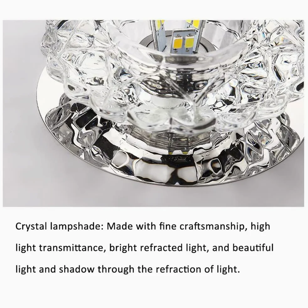 Zestaw 5 lamp LED bez kanalików, reflektory 2-3,5 cala, oświetlenie korytarza 3 W, zestaw do konwersji lampy w kształcie płytki ocznej 5 W, chromowana oprawa antyodblasko,5w-white light