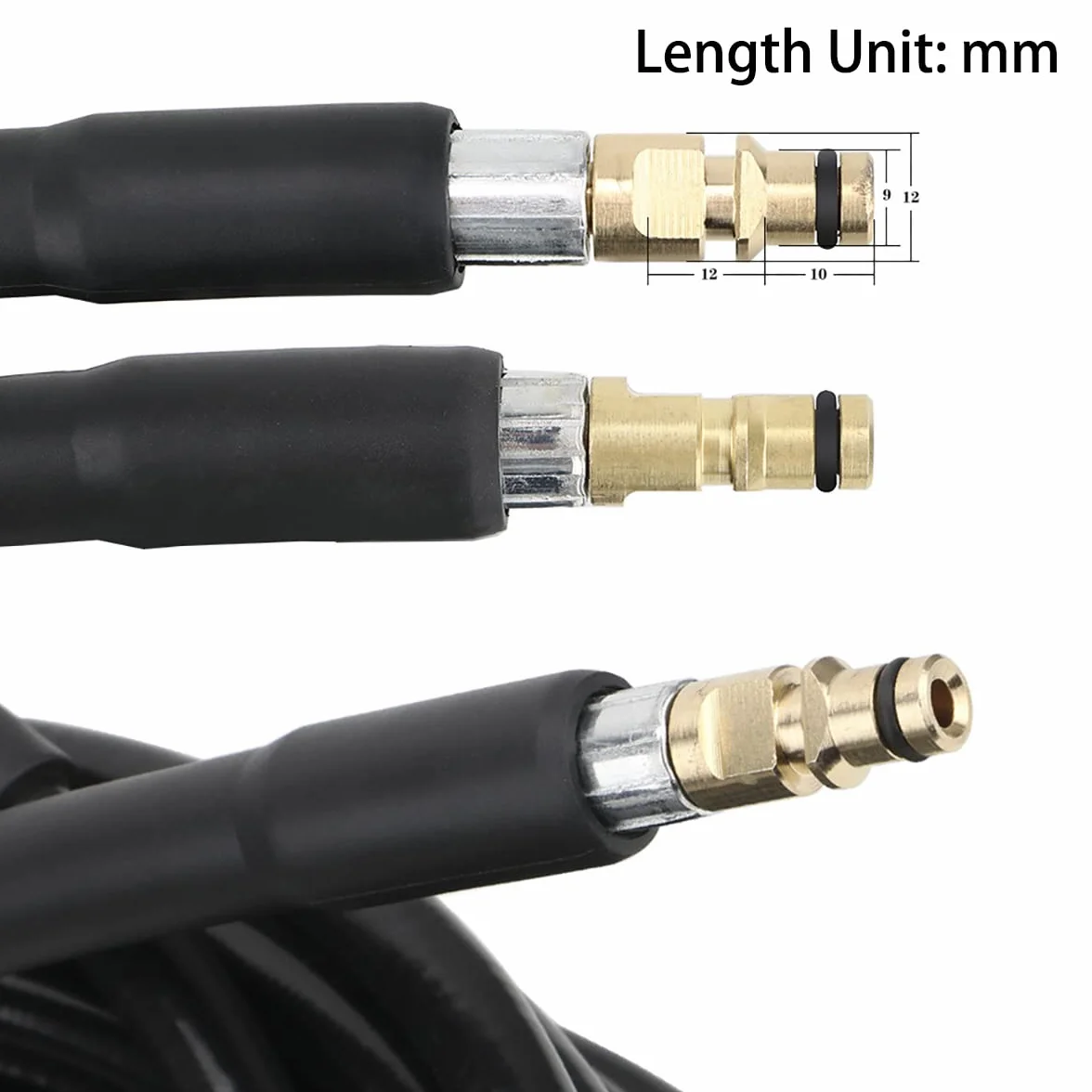 Aim Tools Wymienny wąż do myjki wysokociśnieniowej 10 m kompatybilny z Karcher K2 K3 K4 K5 K6 K7, wąż przedłużający do czyszczenia z mosiężnym systemem szybkiego łączenia 171311