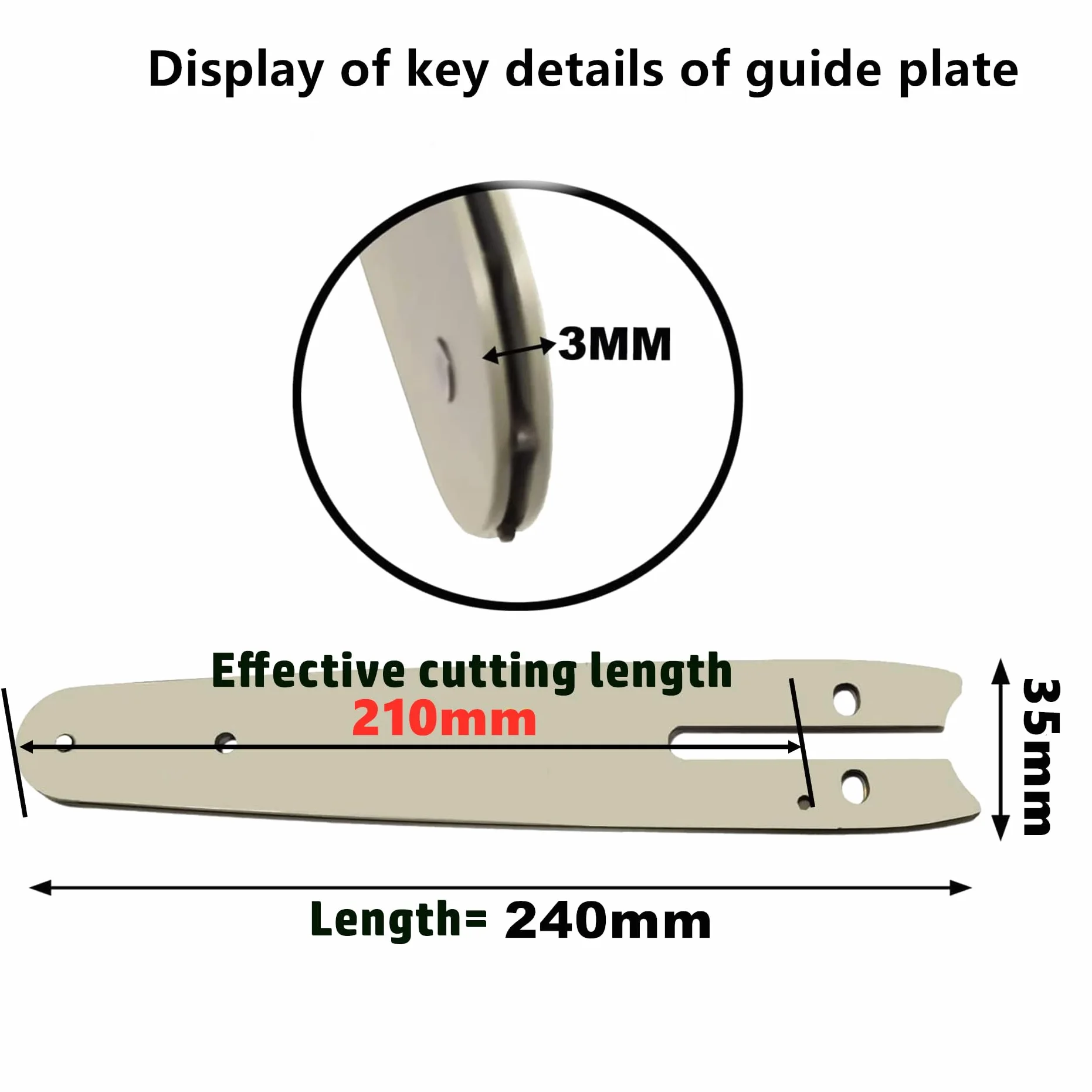 Tarcza prowadząca do piły łańcuchowej 8 cali 24 cm łańcuch 1/4 Mini