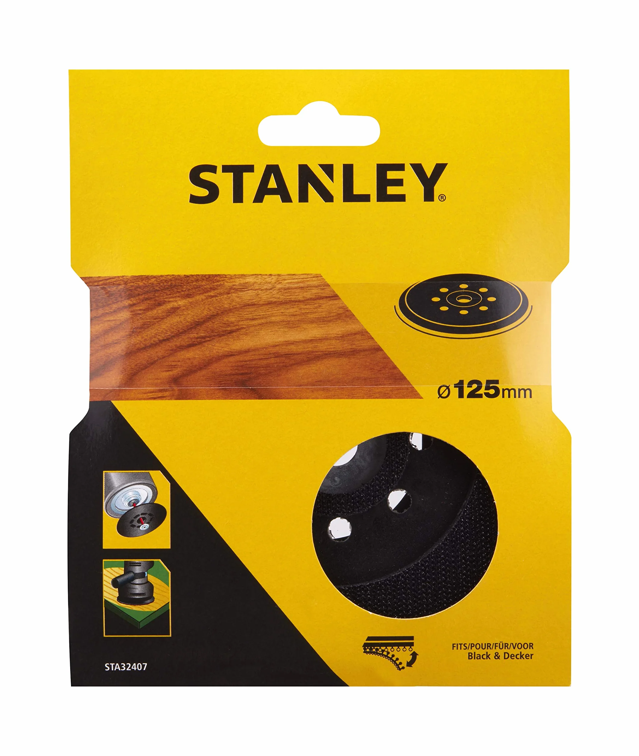 Stanley Multiszlifierka zapasowa tarcza szlifierska 125 mm (pasuje do szlifierek wielofunkcyjnych Black+Decker KA110, KA110E, KA220, KA230E, KA225, KA270GT, KA270GTK, KA270K + KA280K) STA32407