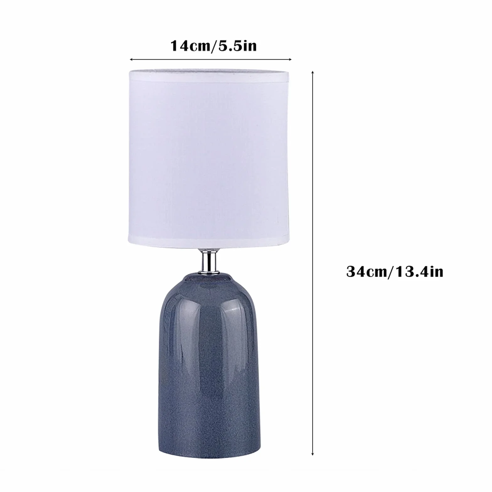 CCXXYGWJ na biurko Retro Niebieskie lampy stołowe Lampki nocne z abażurem z tkaniny Zwięzłe lampy nocne do domowego biura Cafe Lampka do nauki, 13,4" H Lampka na biurko na biurko Led