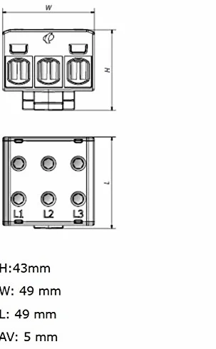 Blok rozdzielaczy do Al/Cu odpowiedni 6x1,5-50mm2 szary 3-biegunowy. 1000V AC/DC zacisk izolowany OTL 50-3x MAA1350A10 Morek 4382