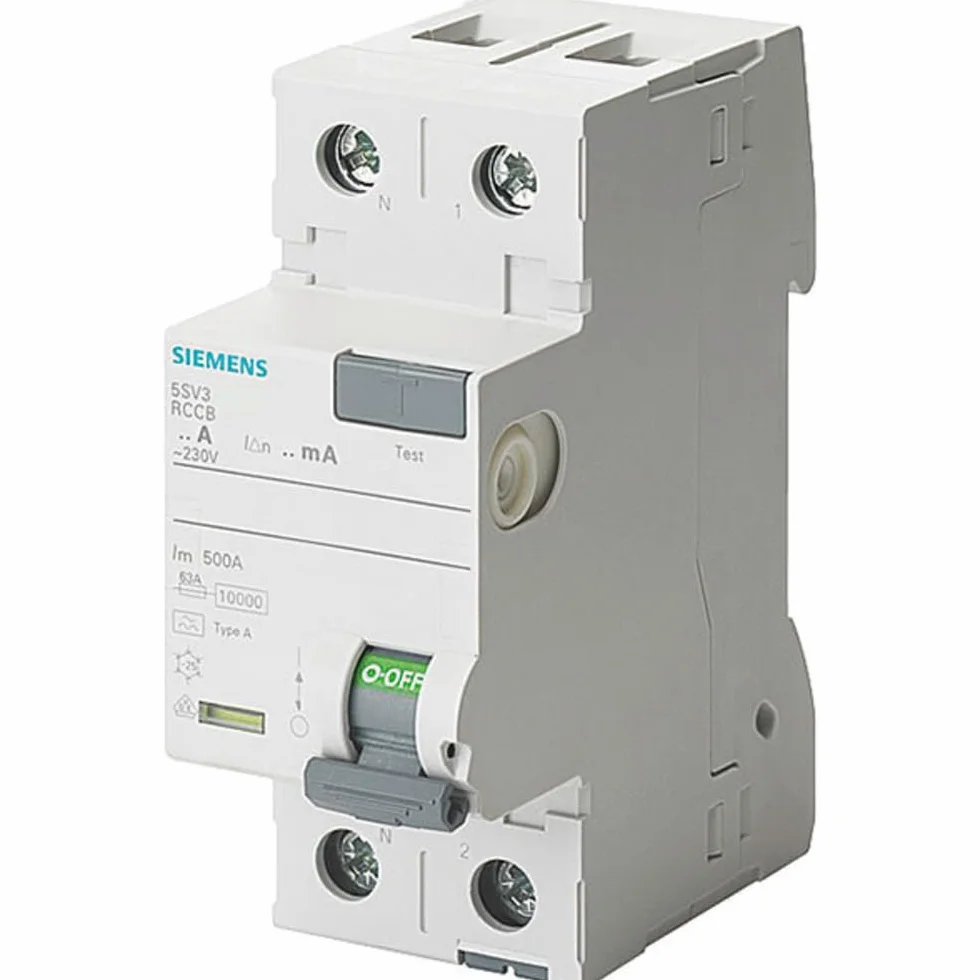 Siemens SENTRON - Przełącznik różnicowy 5sv 70 mm klasa - 2-biegunowy 25 A 30 mA