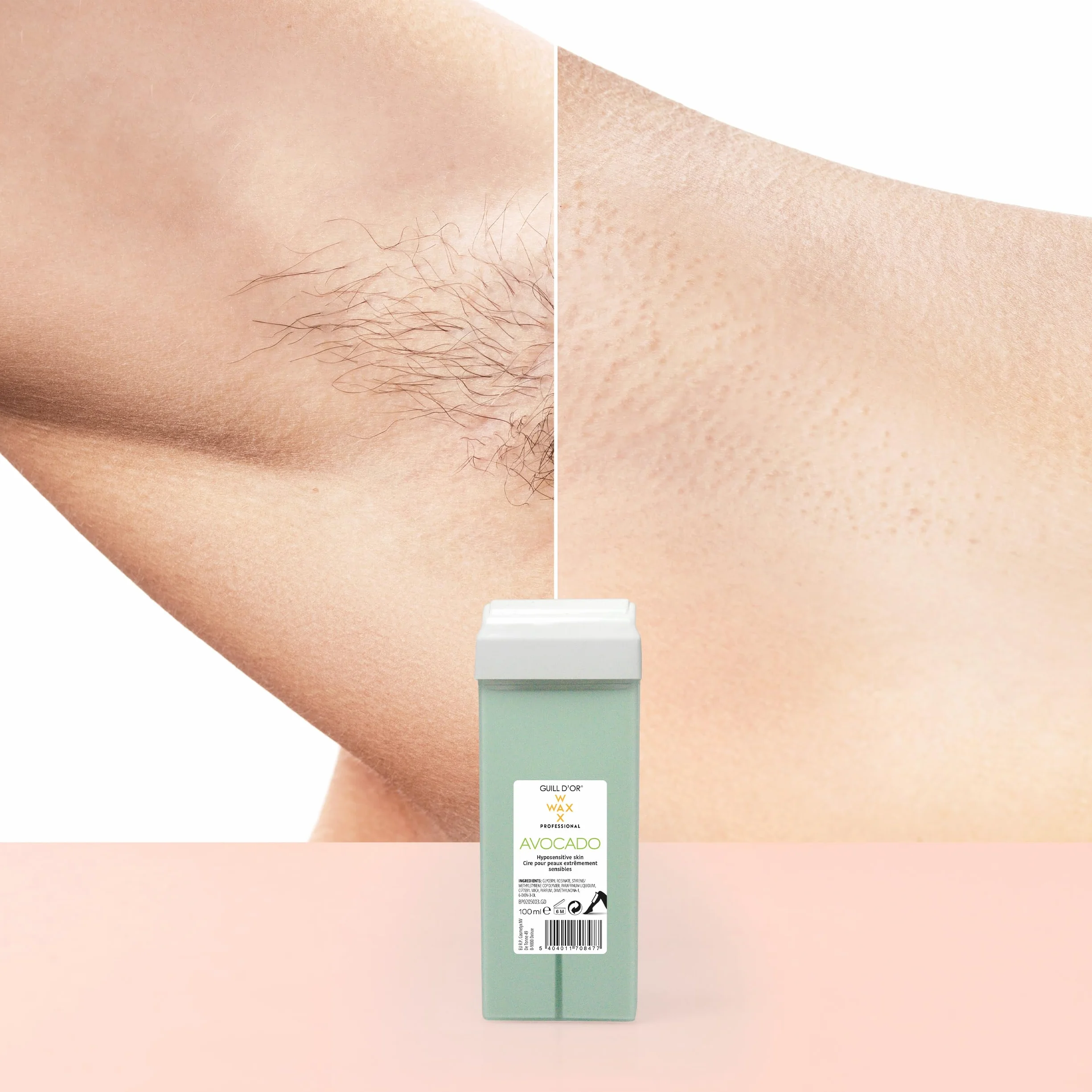 Zestaw 3 wkładów woskowych Avocado marki Guill WaxWax 100 ml, profesjonalna jakość, do depilacji nóg, pach, ciała, łatwe w użyciu, do skóry nadwrażliwej, wszystkich rodzajów włosów.