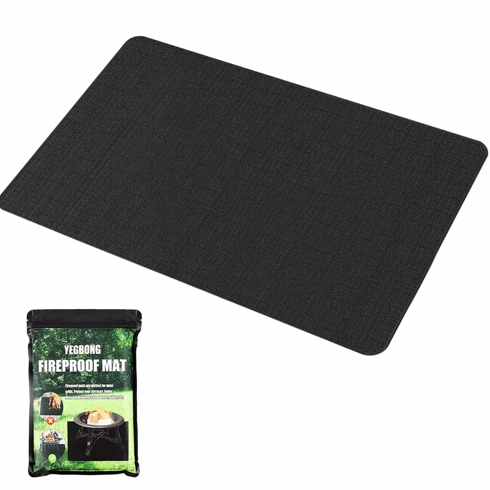 Ognioodporna podkładka, 152 × 100 cm, odporna na wysokie temperatury, mata ognioodporna, odporna na wysokie temperatury do 1093°C, z filcu węglowego, mata chroniąca przed wysoką temperaturą, do