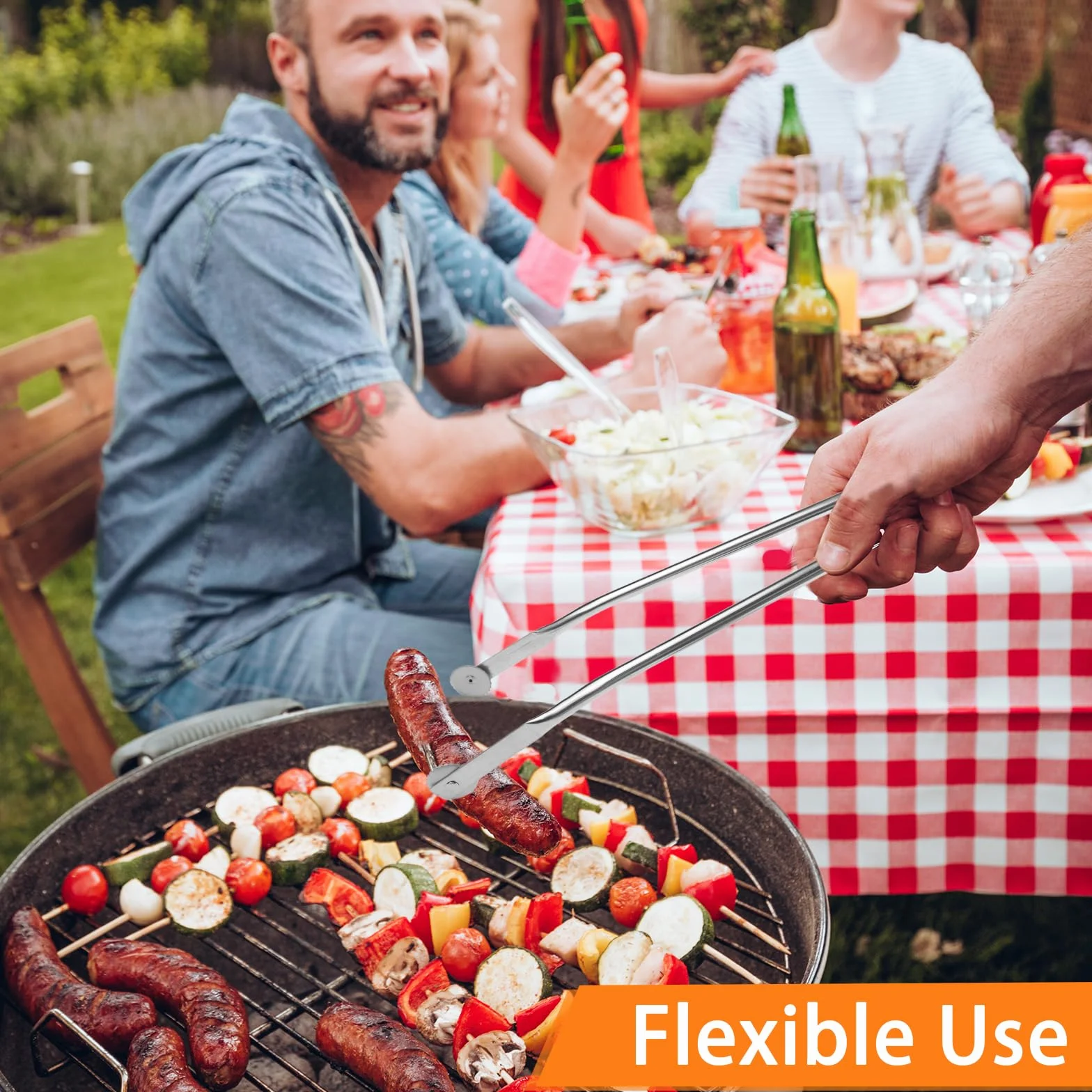 barbecue szczypce do kiełbasy, szczypce do grilla, stal nierdzewna, szczypce kuchenne (styl 2)