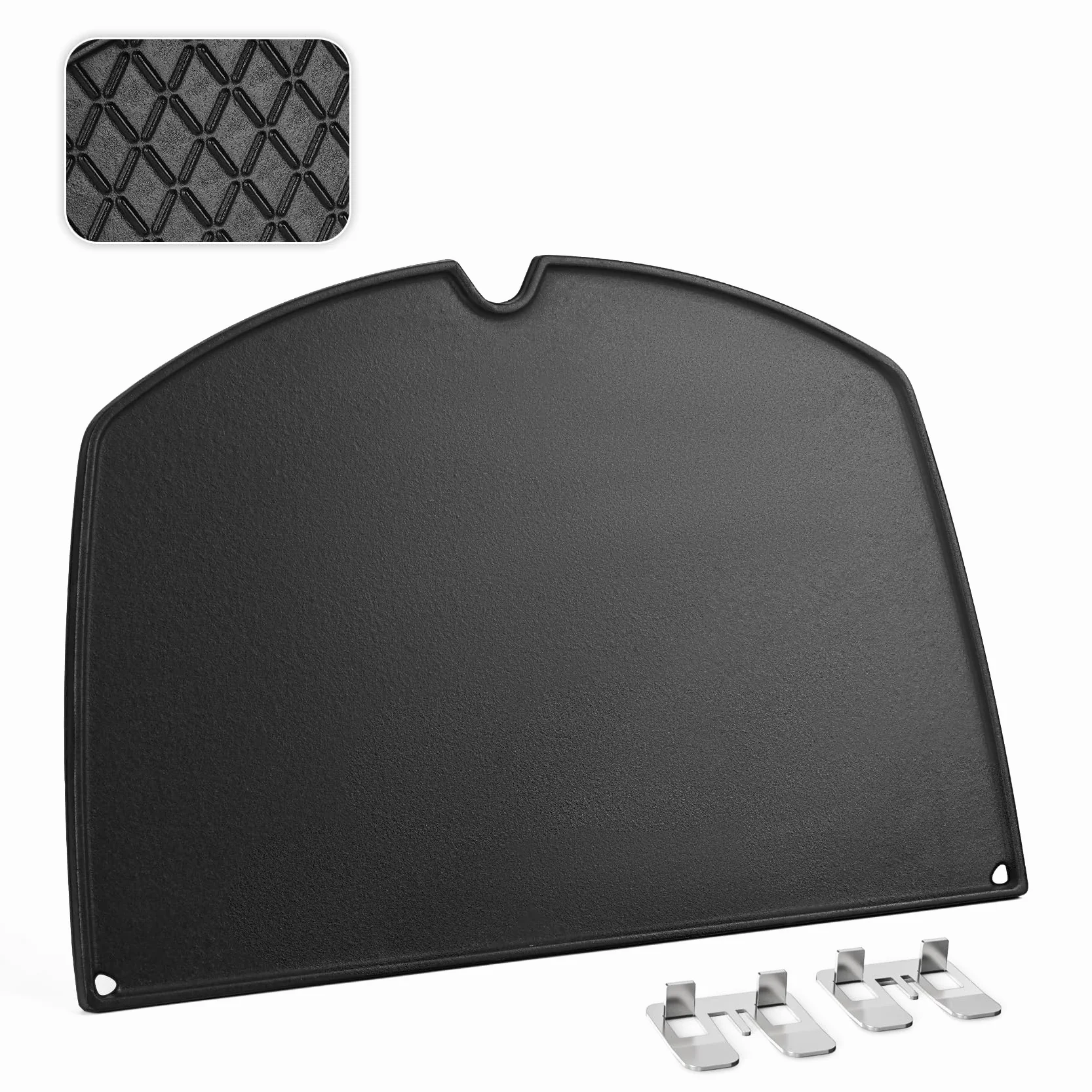 onlyfire 6506 Żeliwna płyta grillowa do grilla gazowego Weber Q300, Q320, Q3000, Q3100, Q3200, Q3400, Series 44,45 x 31,5 cm, akcesoria do płyt grillowych, patelnia grillowa, części zamienne do Weber