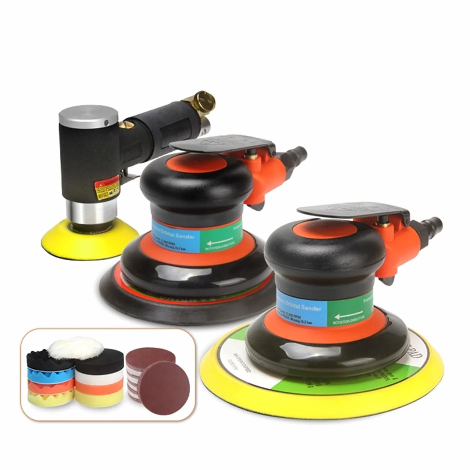 Maszyna do polerowania/szlifierki, maszyna mimośrodowa 5MM, szlifierka oscylacyjna/szlifierka 125/150MM, zestaw tarcz polerskich z papierem ściernym | Mini Grinder Suit