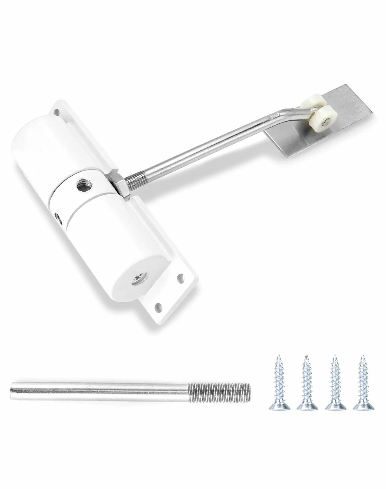 QWORK® Automatyczne zamykanie drzwi, zamykanie drzwi sprężynowych, stop aluminium, do drzwi rodzinnych, drzwi drewniane, maksymalna szerokość drzwi 1000 mm, czarny