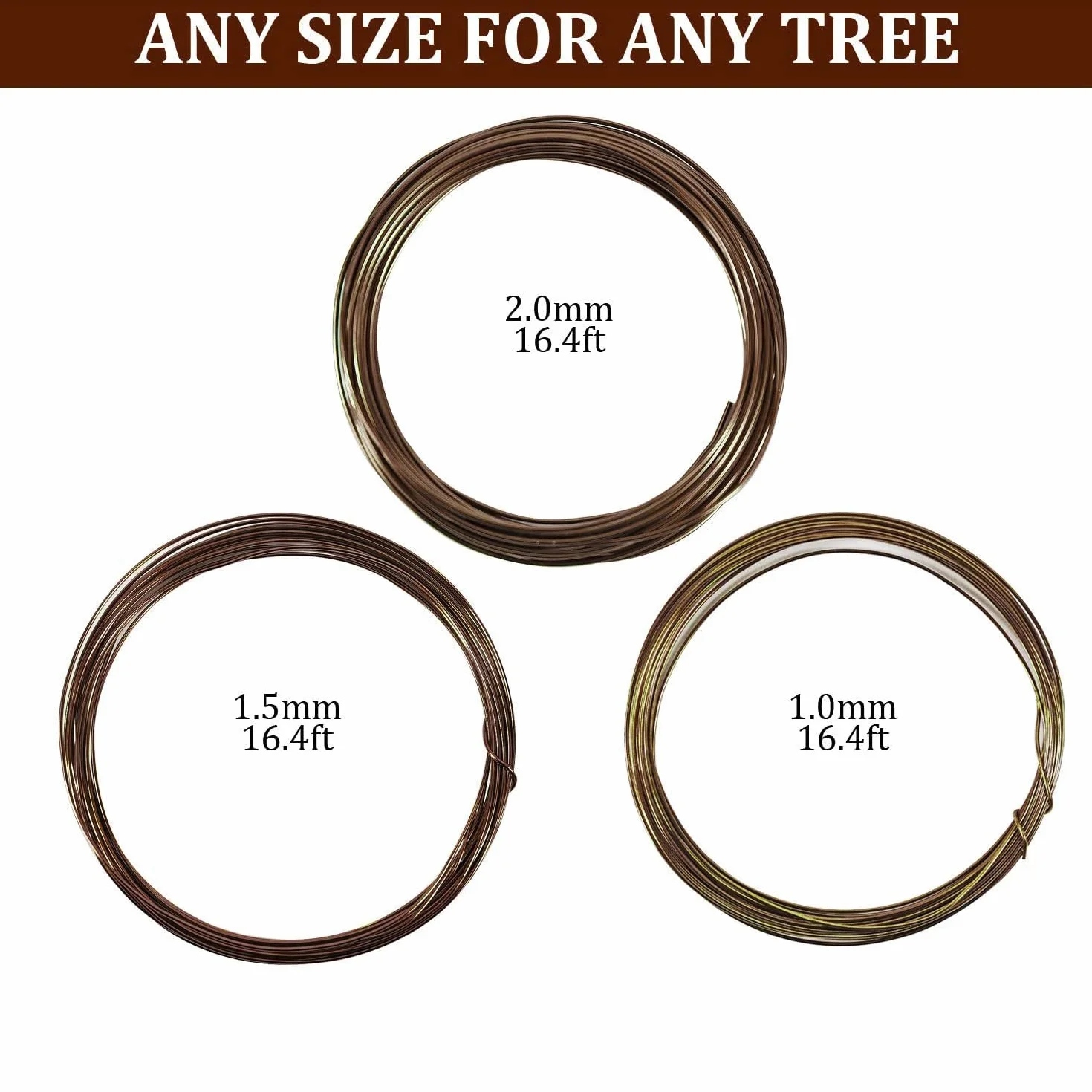 Tlilyy Zestaw drutów bonsai – 9 rolek anodyzowanych aluminiowych drutów treningowych w 3 rozmiarach do formowania drzew bonsai wewnątrz -