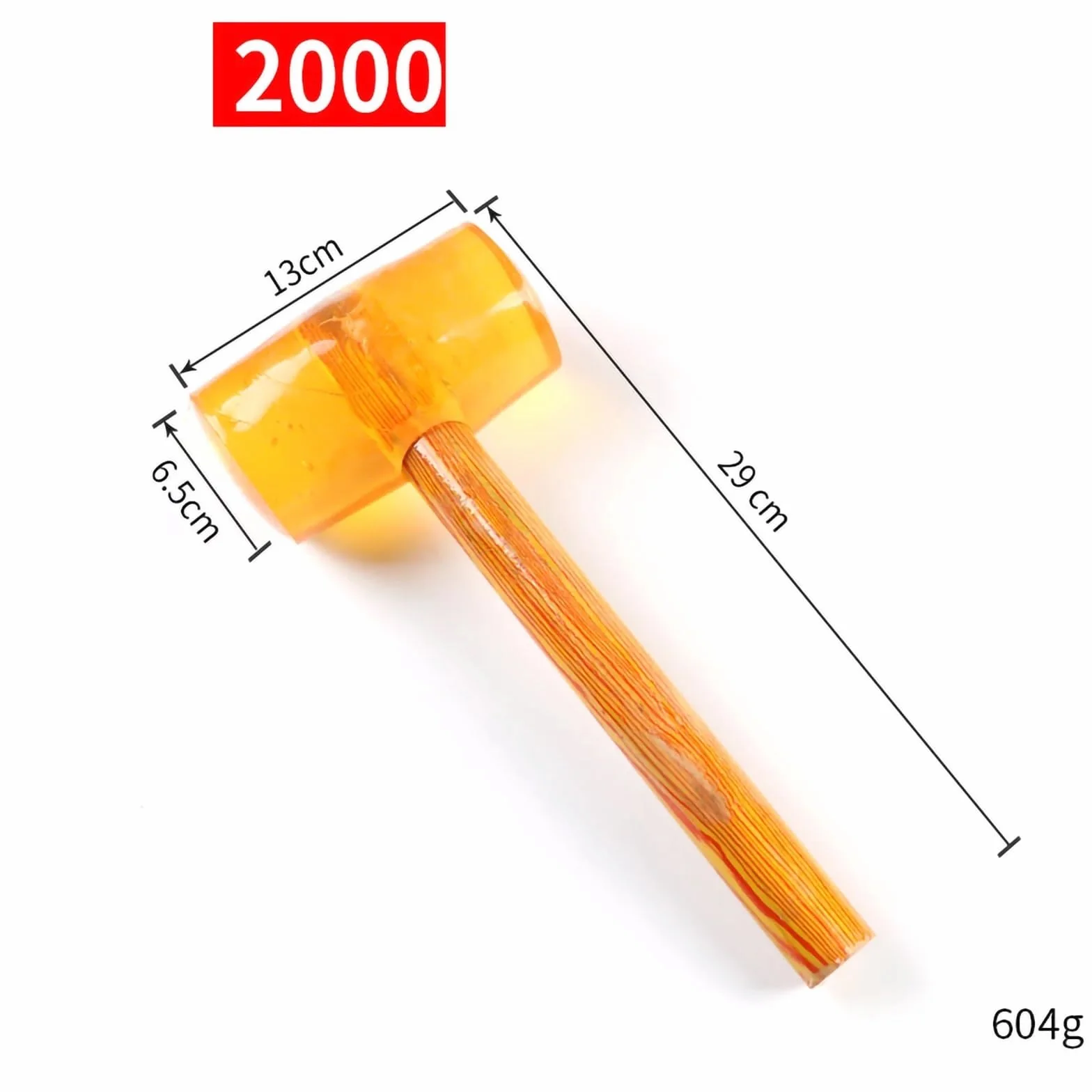 Młotek gumowy, Młotek gumowy Przezroczysty drewniany uchwyt montowany do montażu mebli z płytek podłogowych(2000)