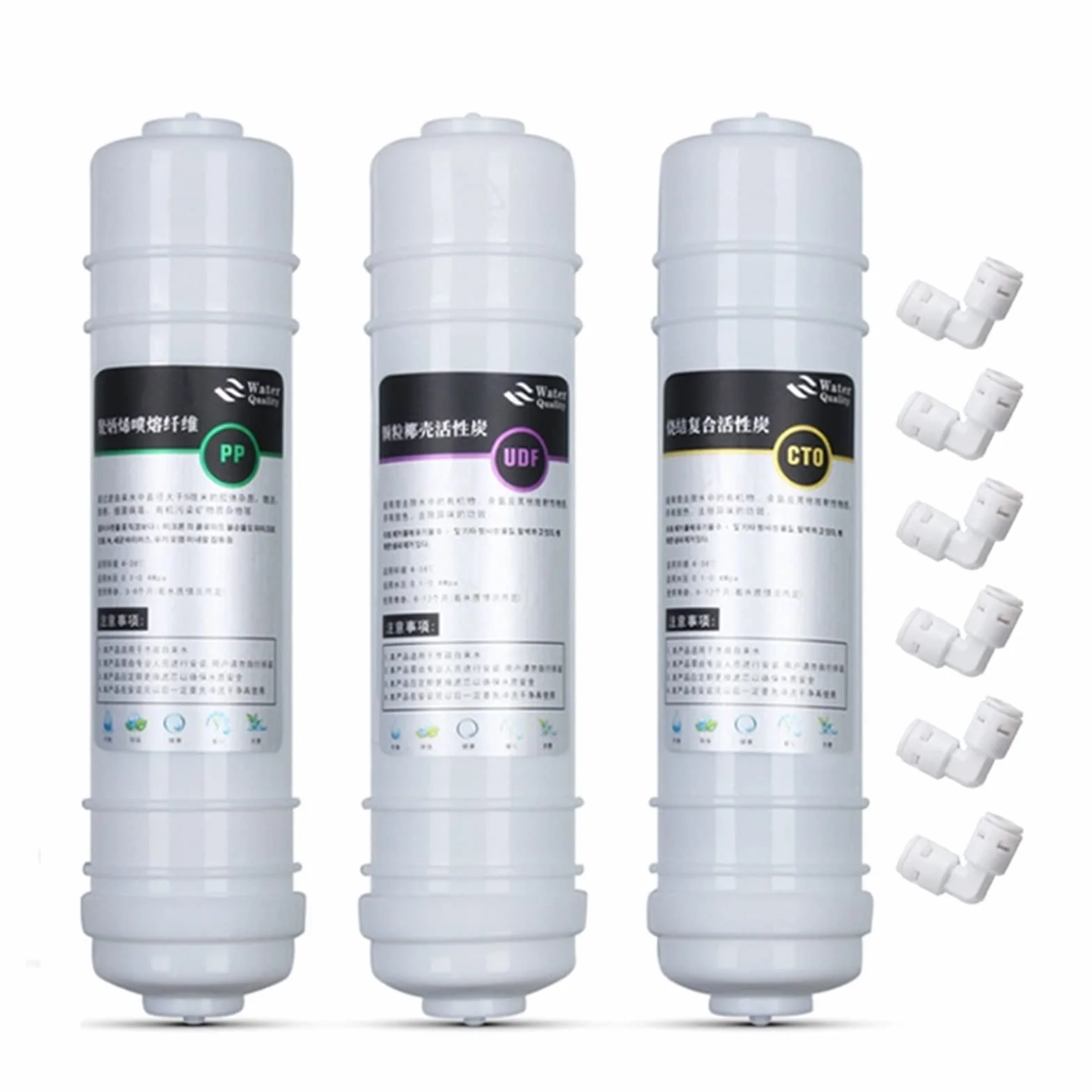 1 mikron Ppf + granulowany filtr z węglem aktywnym Udf + Cto blok węglowy filtr wkład do filtra wody do 5 etapów odwróconej osmozy Bezpieczne materiały