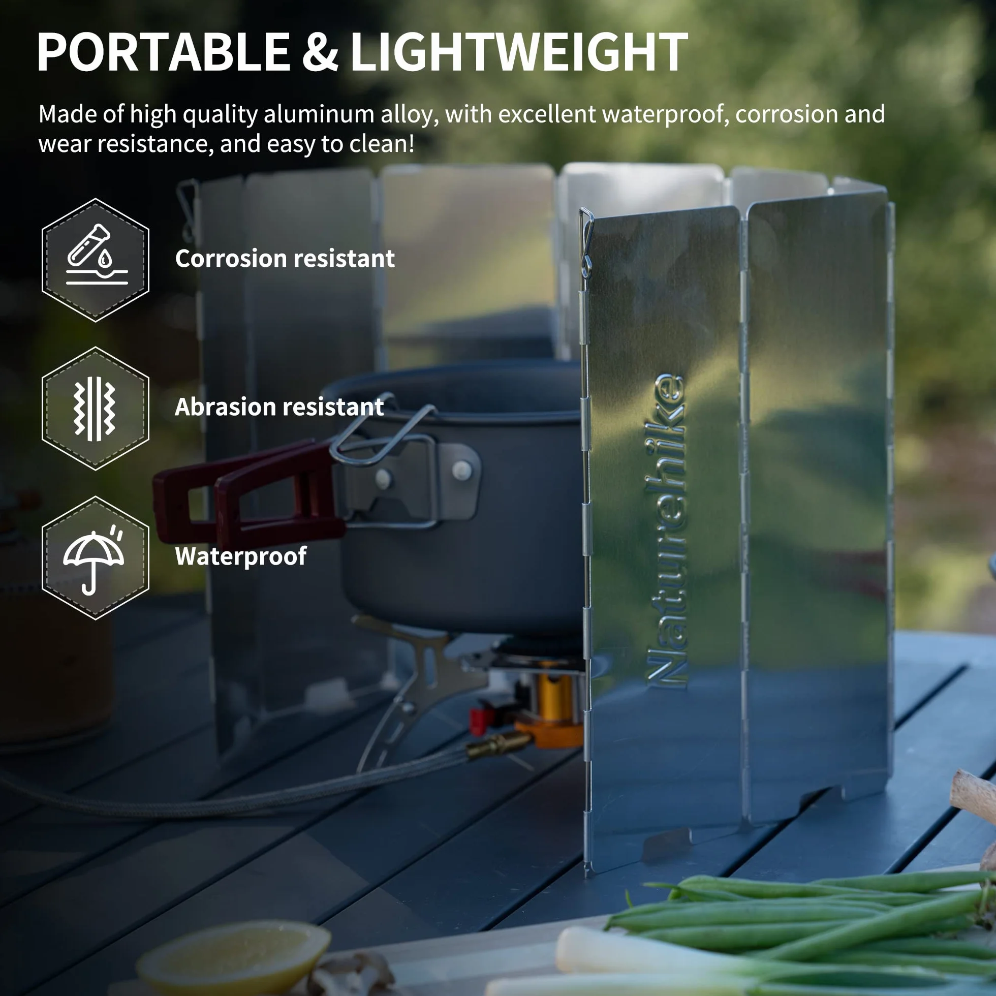 Naturehike 10-płytowa aluminiowa osłona kuchenki kempingowej składana z torbą