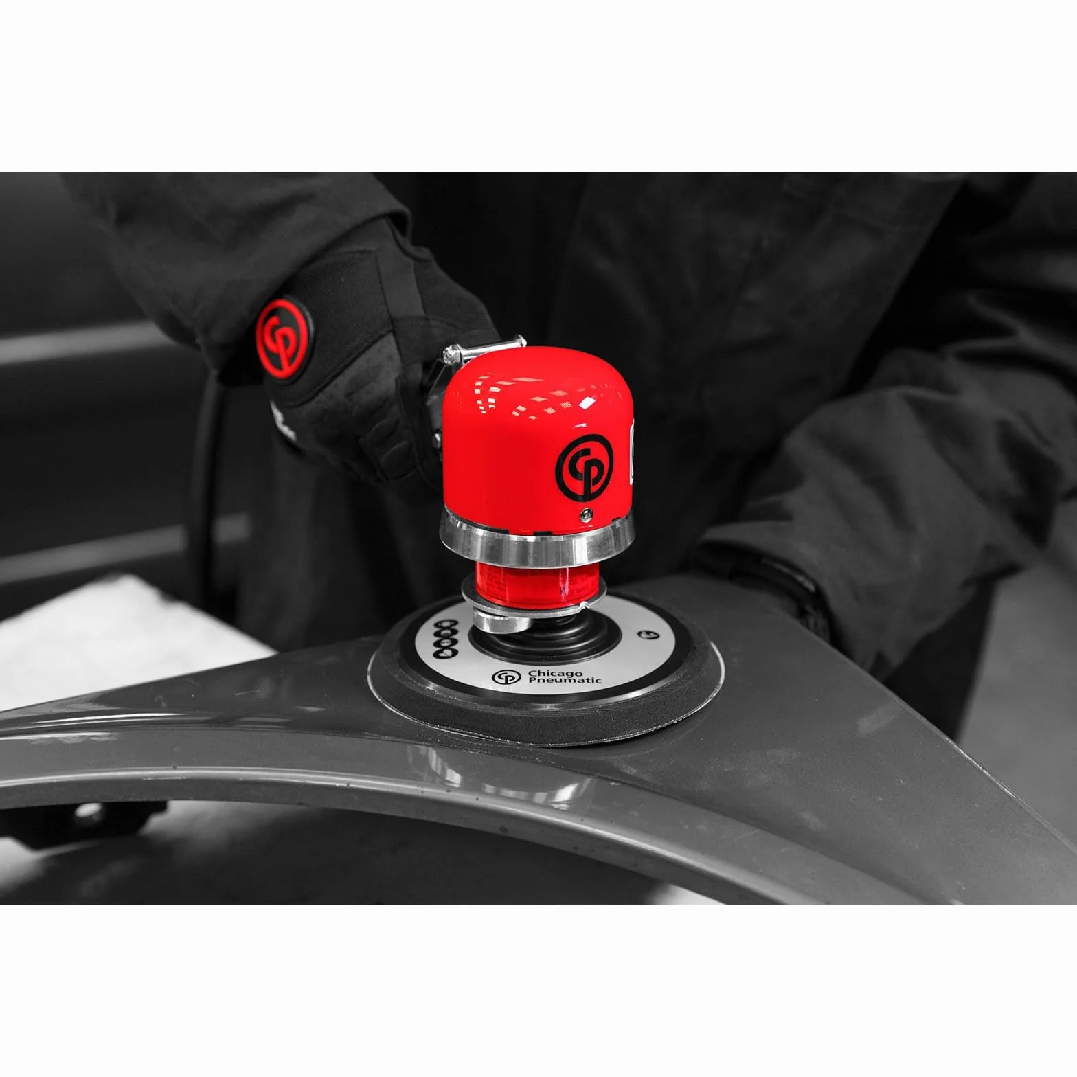 Chicago Pneumatic CP870 Dual Action Air Sander, czerwona, 150 mm
