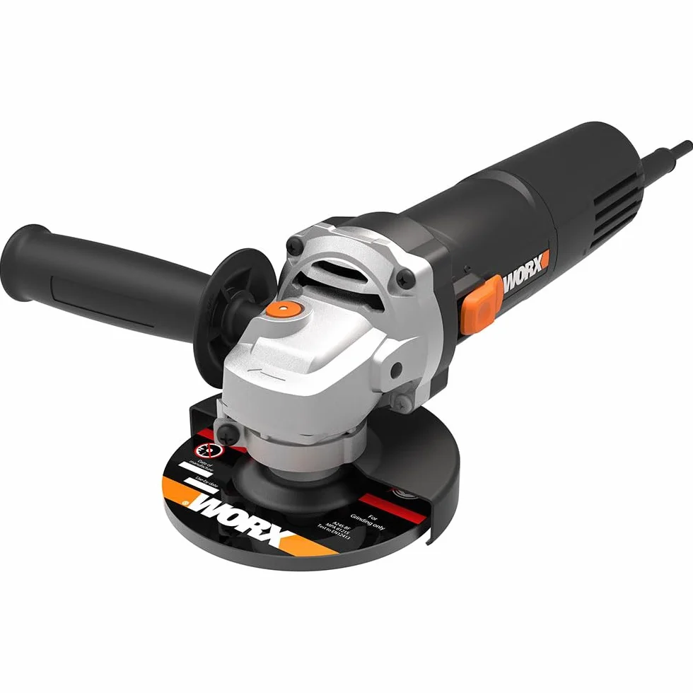 WORX WX717 szlifierka kątowa 750 W – prędkość obrotowa biegu jałowego 11000/min – średnica tarczy 115 mm – większy komfort użytkowania dzięki dodatkowemu uchwytowi – trwała i odporna