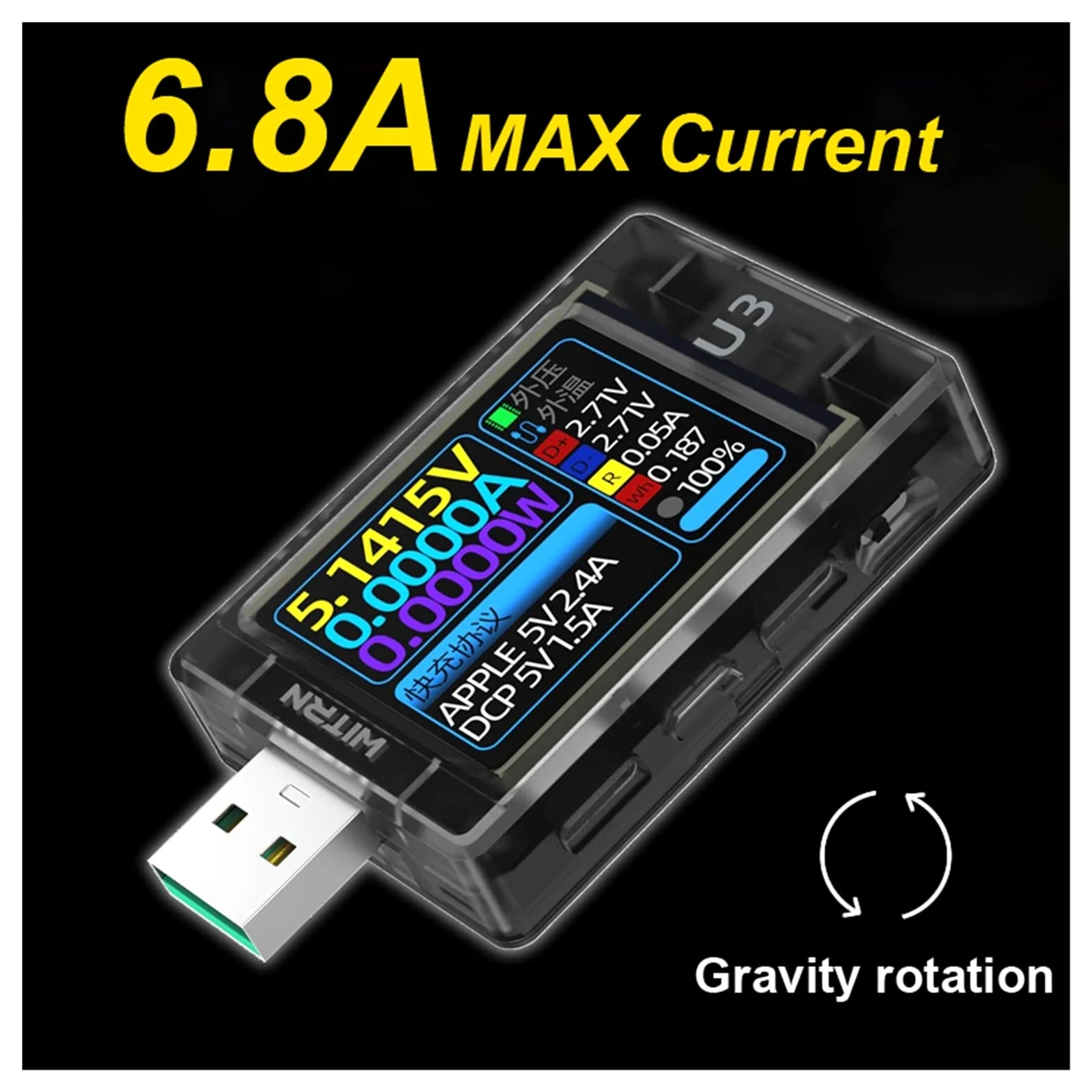Woltomierz USB Usb. Tester Aktualny miernik napięcia Qc5 pd3.0 2,0 pps Szybka pojemność protokołu ładującego Pd. Spectrum falowania monitora Multi testery Woltomierz Pojemność baterii Volt Amme