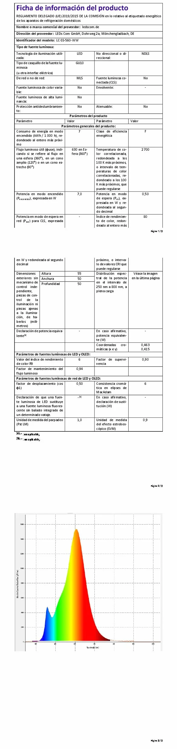 ledscom.de Reflektor ogrodowy LED MIBU z szpikulcem do montażu na zewnątrz, stal nierdzewna, wraz z żarówką GU10 6,826W 630lm 100° ciepło-biały