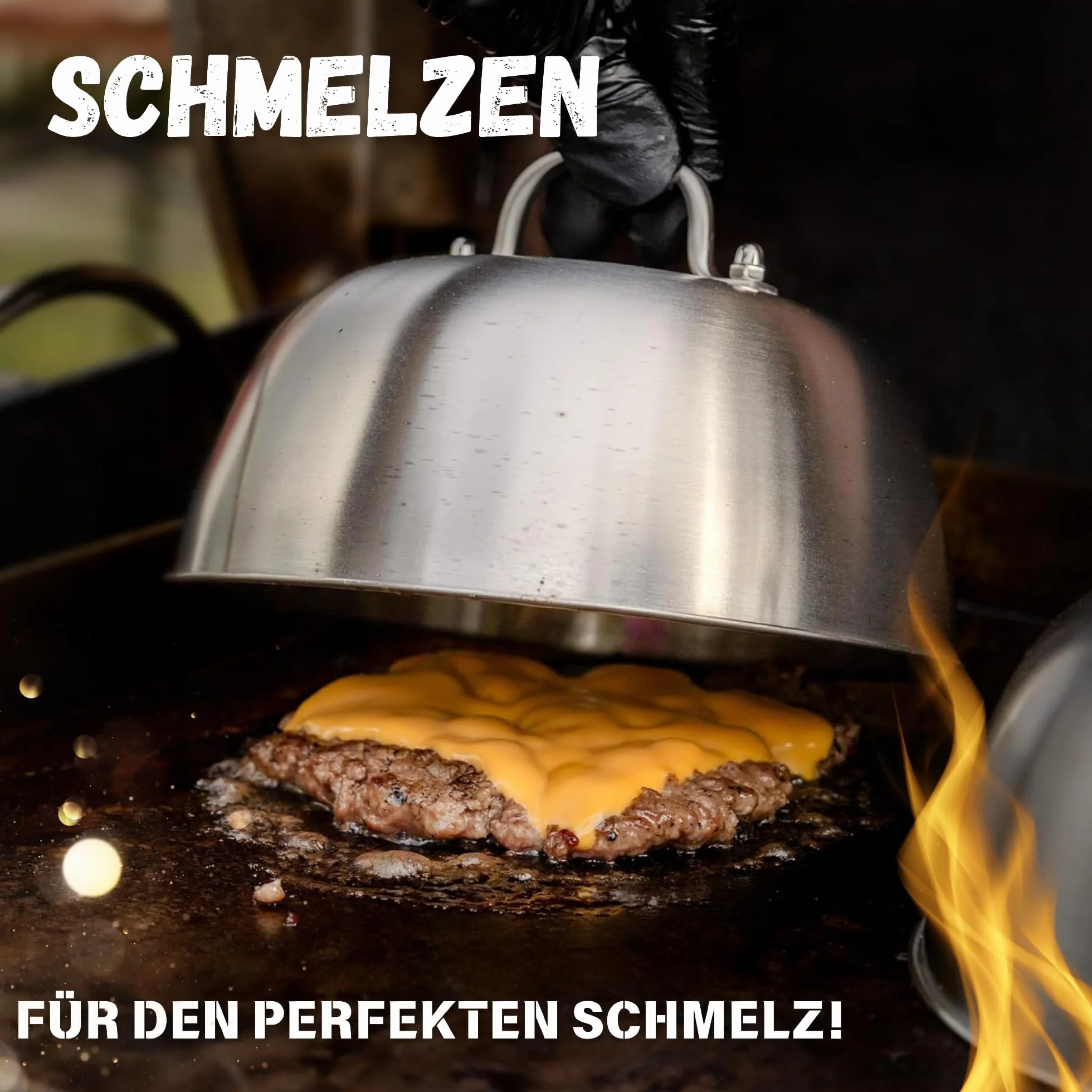 SMASHERS Smash zestaw do burgerów – zestaw do burgerów z prasą do burgerów, szpachelką do grilla, szpatułką do patelni i dzwonkiem do burgerów - w zestawie e-book z przepisami na smash burgery i