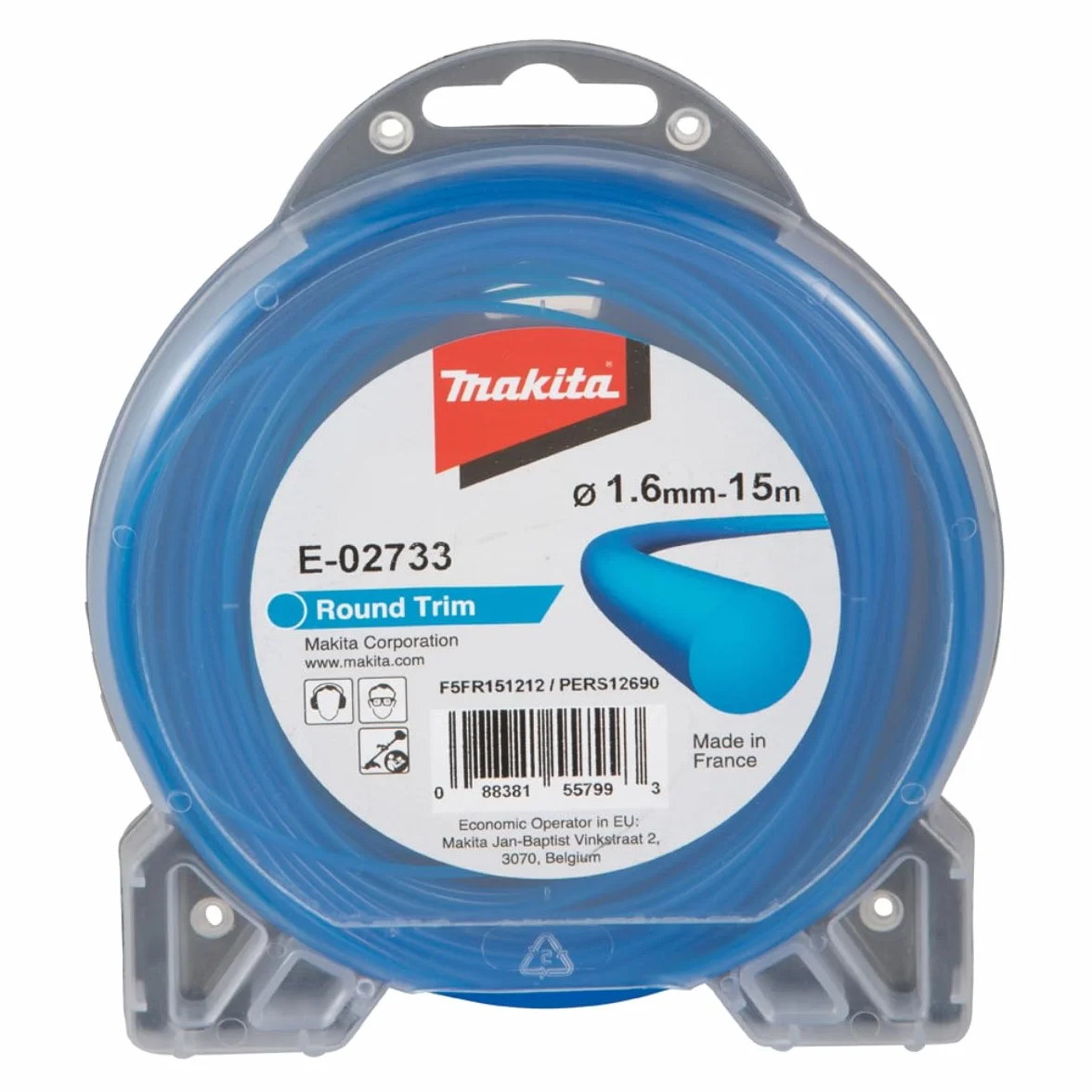 Makita E-02733 żyłka do koszenia okrągła 1,6 mm x 15 m niebieska