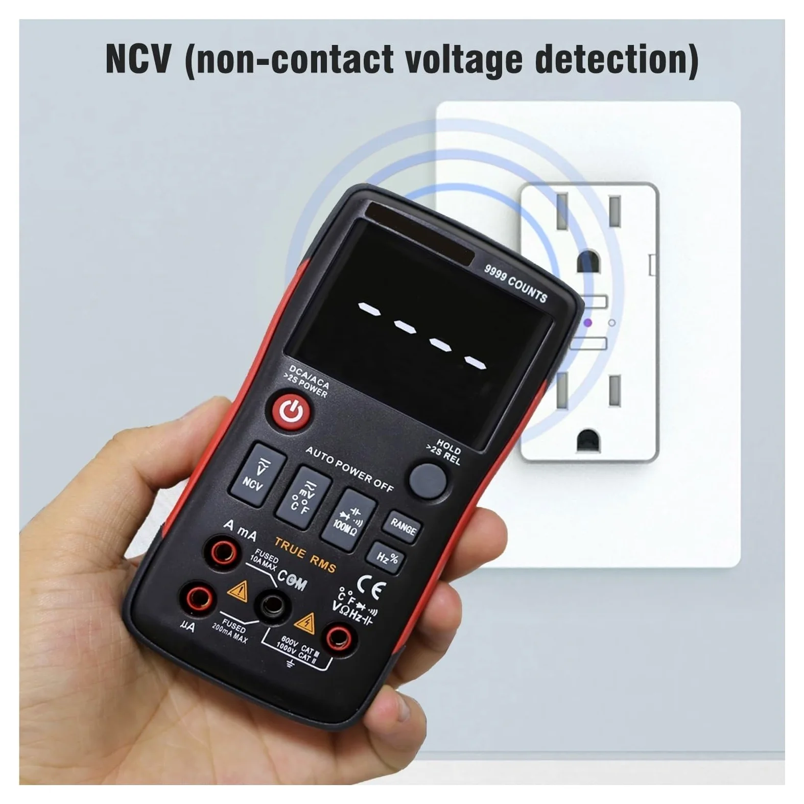 Multimetr Cyfrowy 102A Auto Zakres EBTN LCD DC AC Woltomierz Amperomierz Kondensator Prądu Ohm Temp NCV Tester Szybko Dokładnie Łatwy Odczyt(A)
