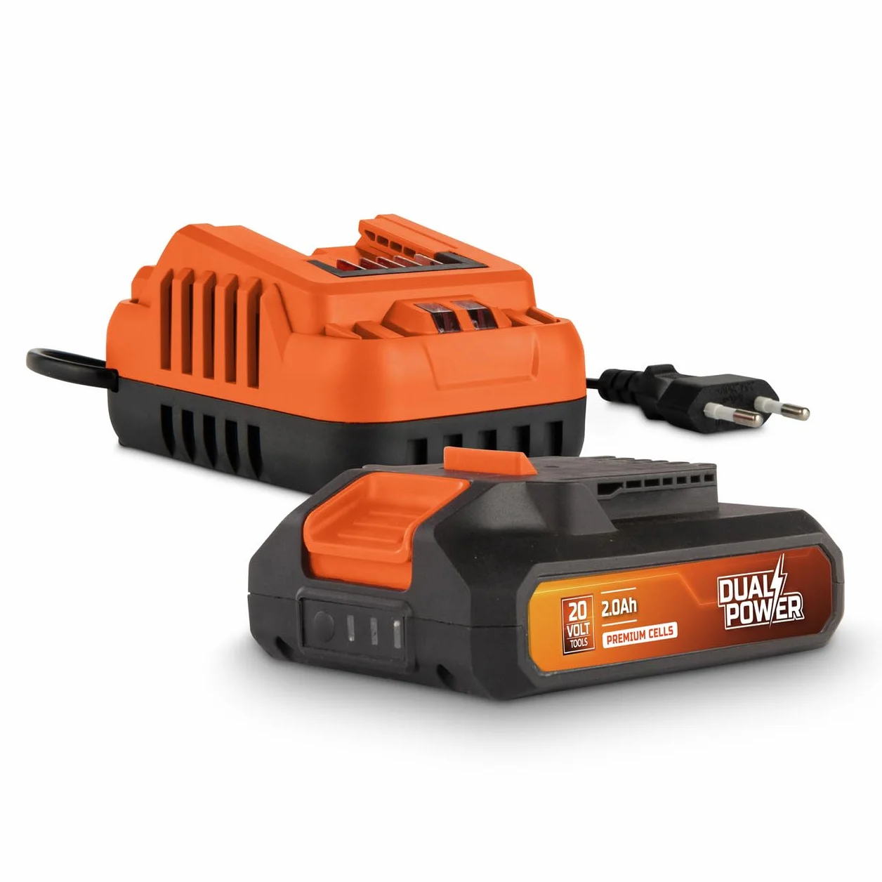 POWER plus Zestaw akumulatorów i ładowarek Dual Power 20 V 2,0 Ah 2 A