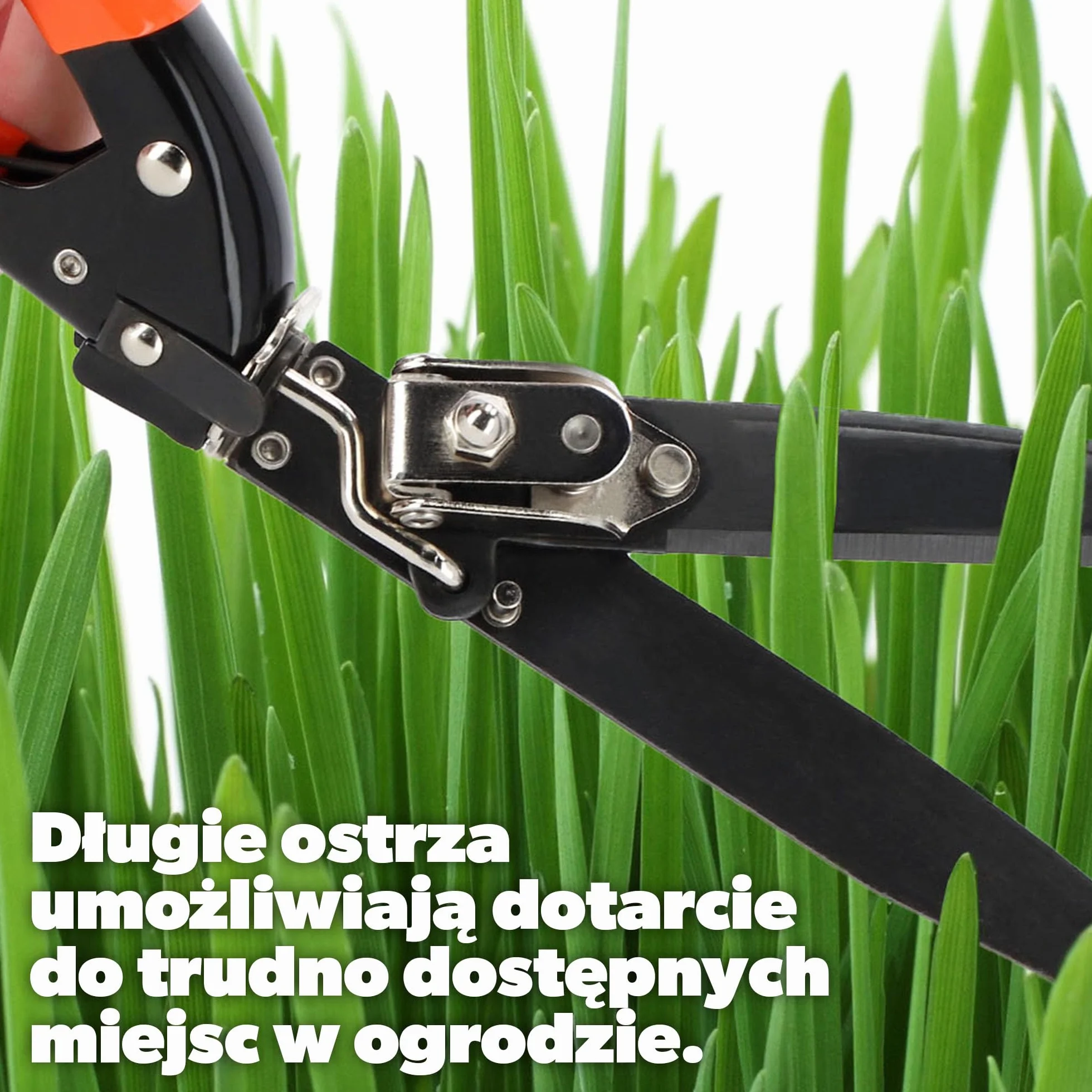 KADAX Nożyce do trawy i obrzeży 33 cm stalowe ostrza obrotowa głowica