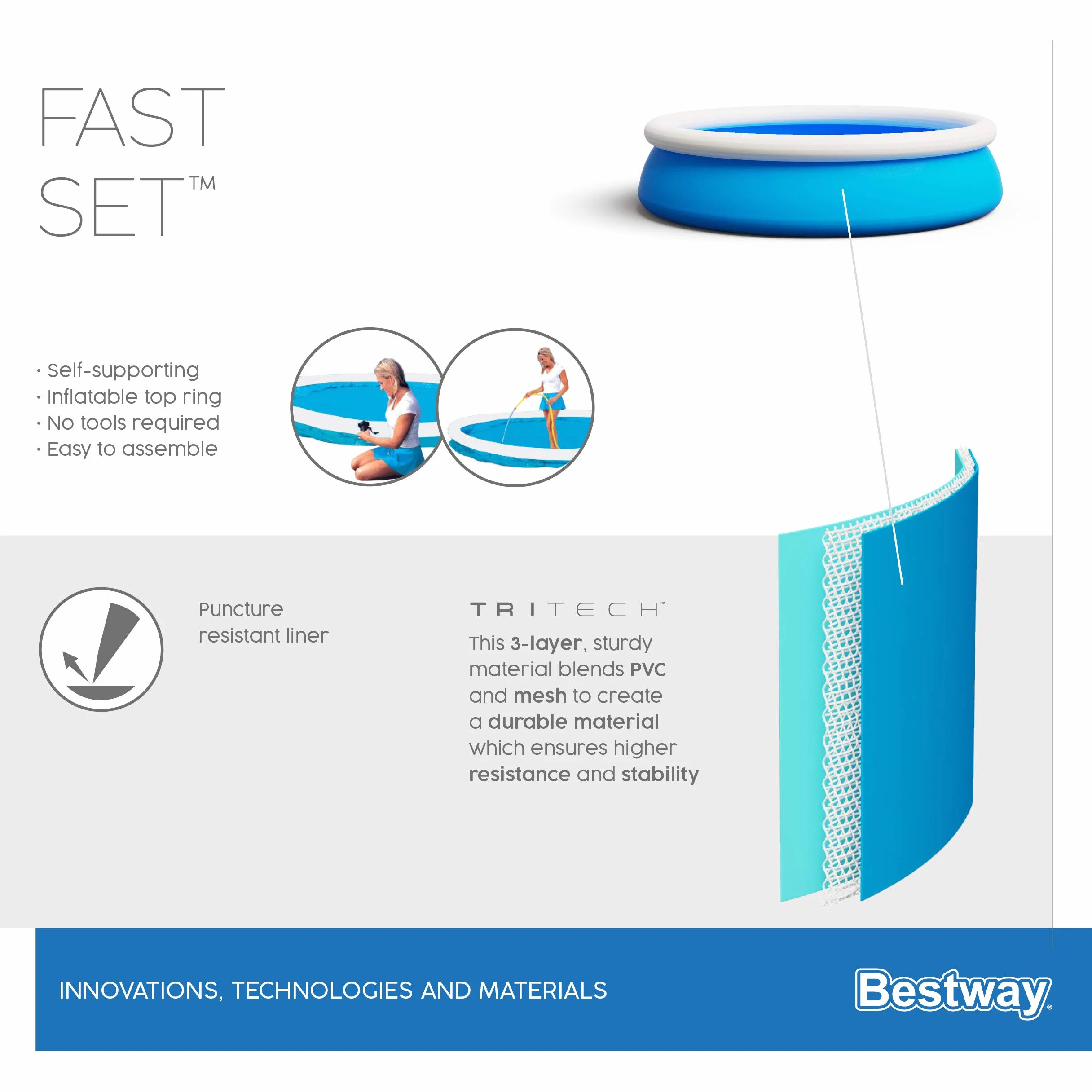 Bestway Fast Set™ Pool 1.83m x 51cm 6'x20"